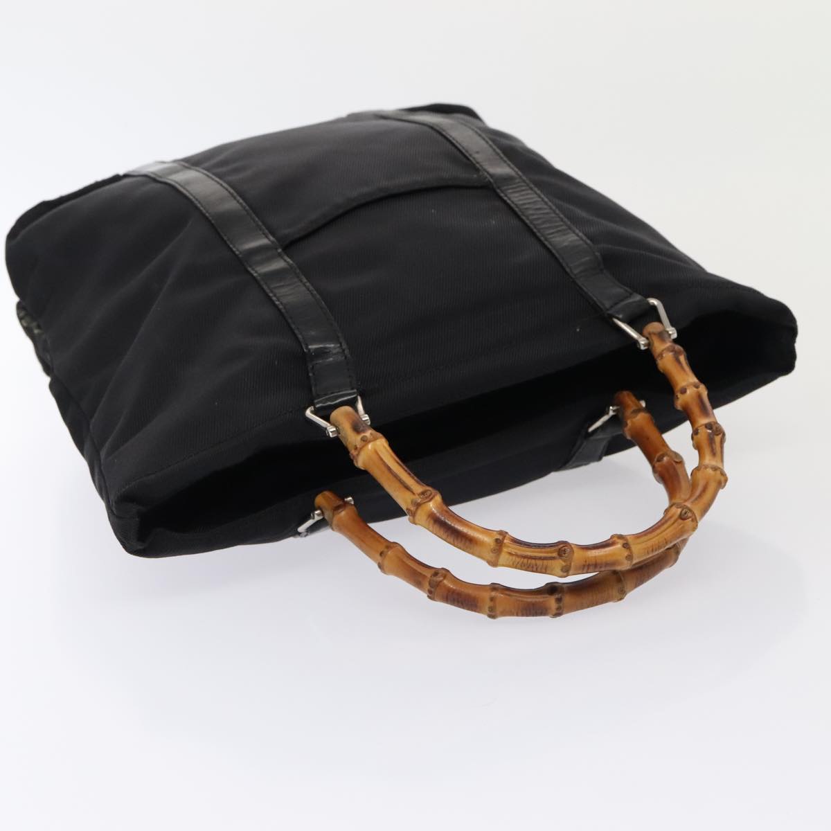 GUCCI Bamboo Hand Bag Nylon 2Set Black bs17121