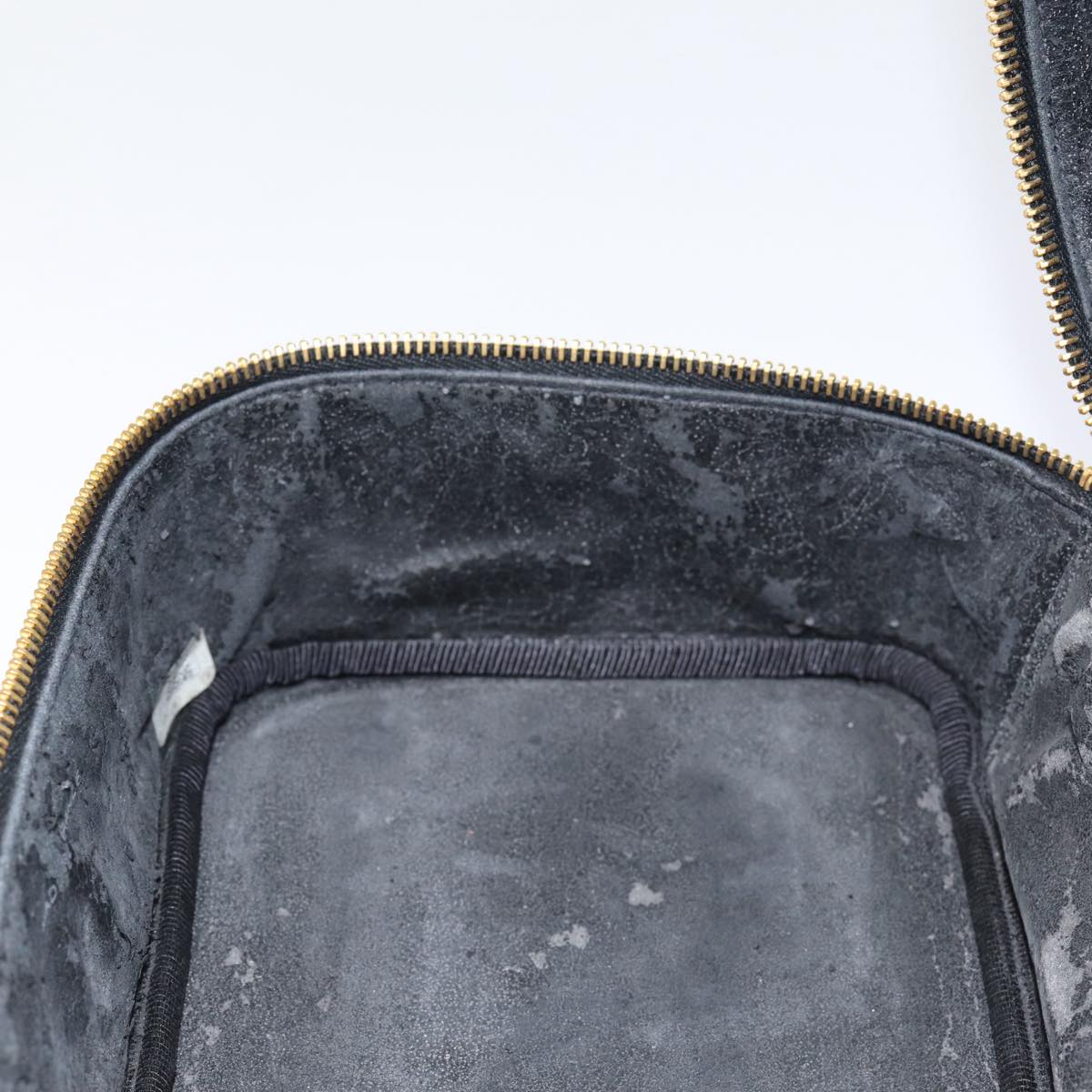 CHANEL COCO Mark Vanity Pouch Caviar Skin Black Gold CC bs17155
