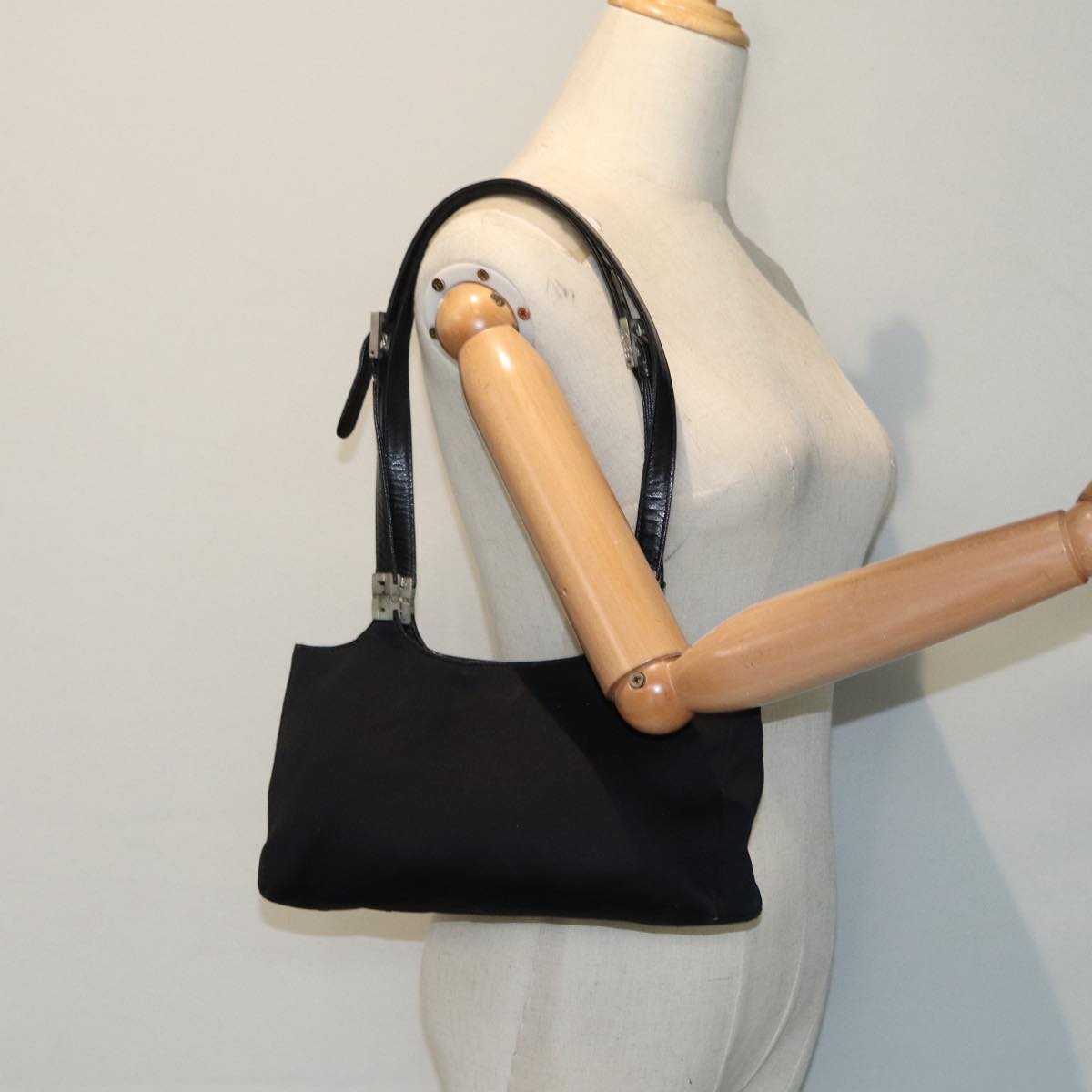 FENDI Shoulder Bag Nylon Black Silver bs17206