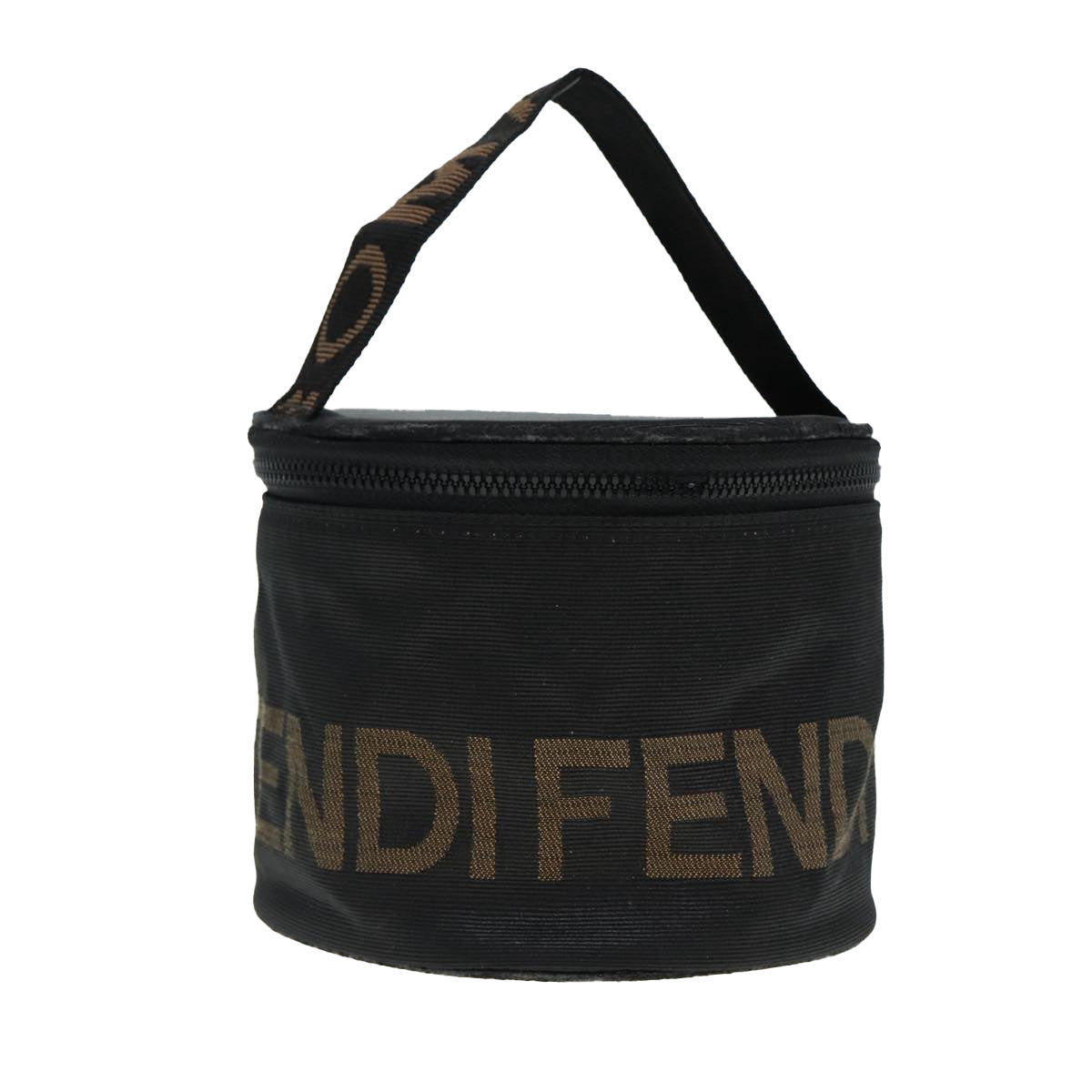 FENDI Vanity Pouch Canvas Black Gold bs17207