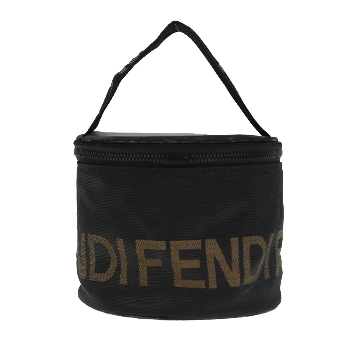 FENDI Vanity Pouch Canvas Black Gold bs17207
