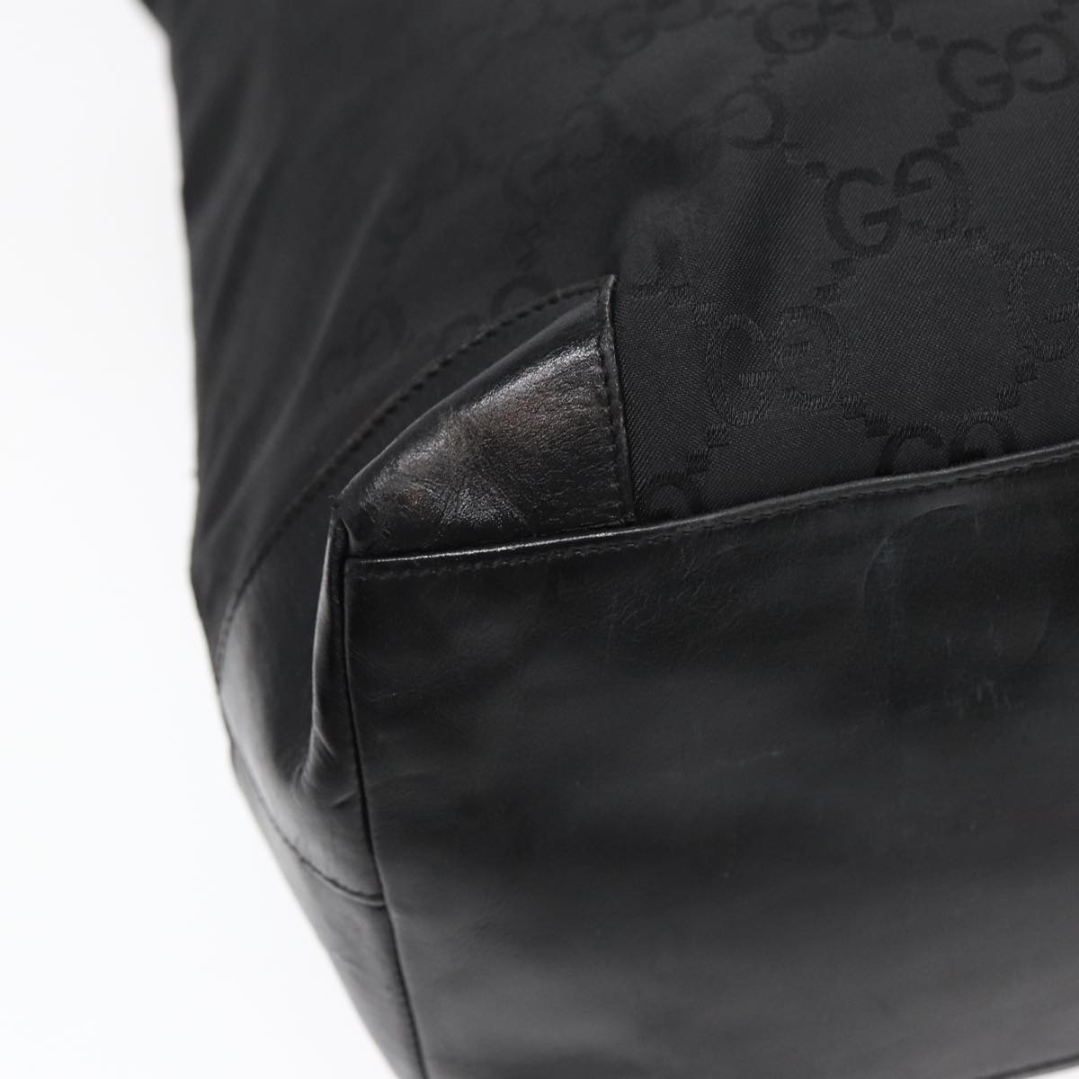 GUCCI GG Canvas Hand Bag Black Silver bs17289