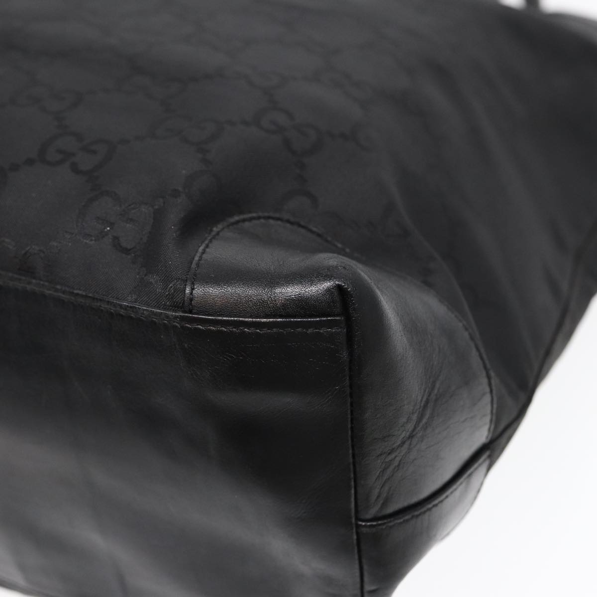 GUCCI GG Canvas Hand Bag Black Silver bs17289