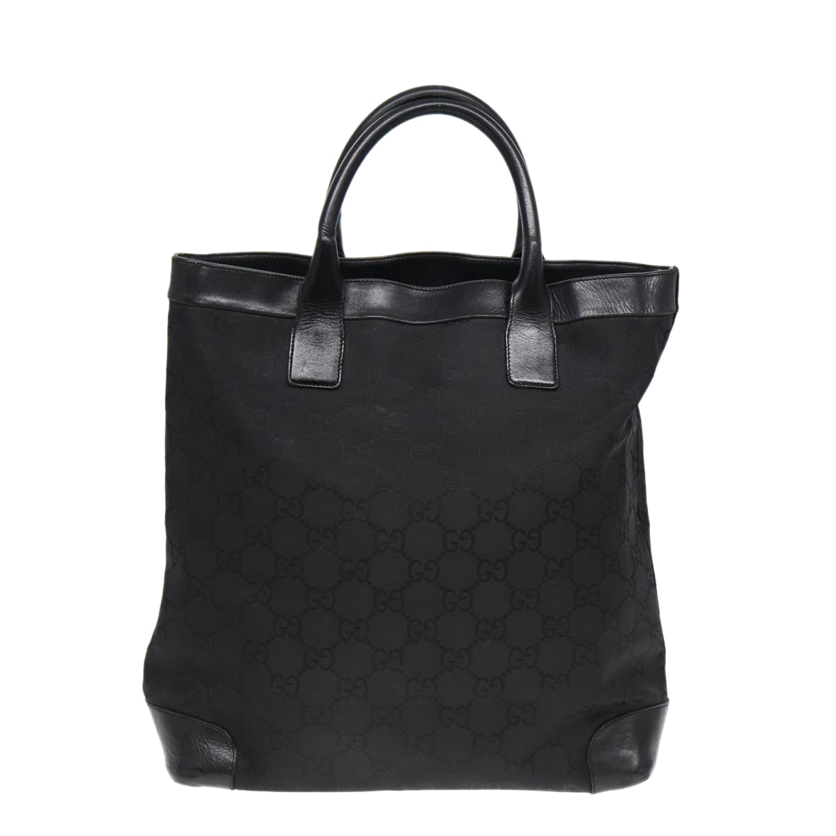 GUCCI GG Canvas Hand Bag Black Silver bs17289