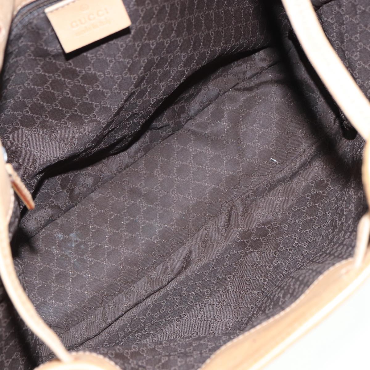 GUCCI Jackie Shoulder Bag Leather Beige Gold 92732 bs17355