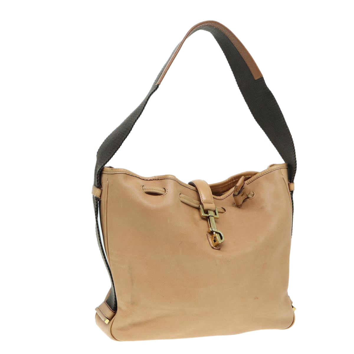 GUCCI Jackie Shoulder Bag Leather Beige Gold 92732 bs17355