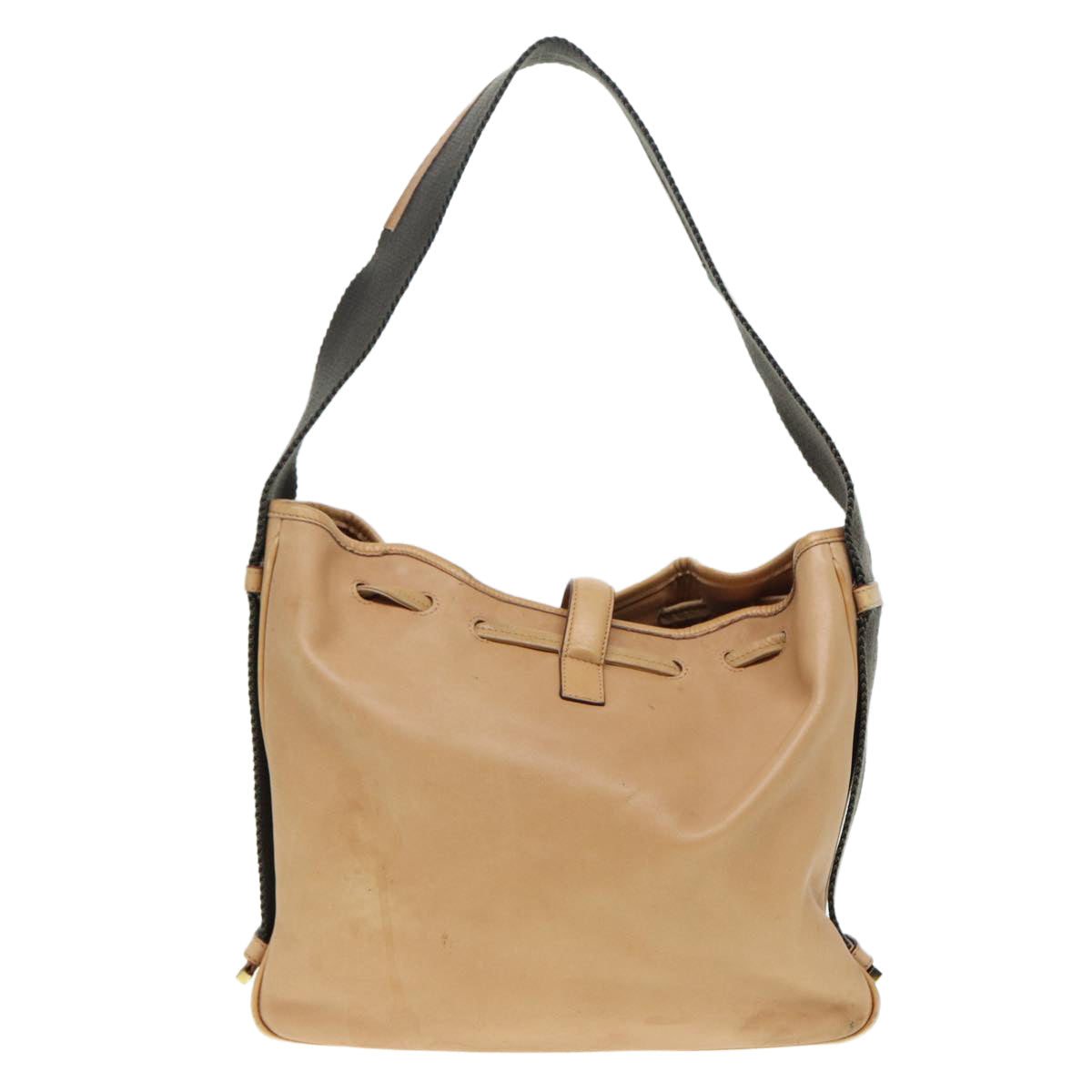 GUCCI Jackie Shoulder Bag Leather Beige Gold 92732 bs17355