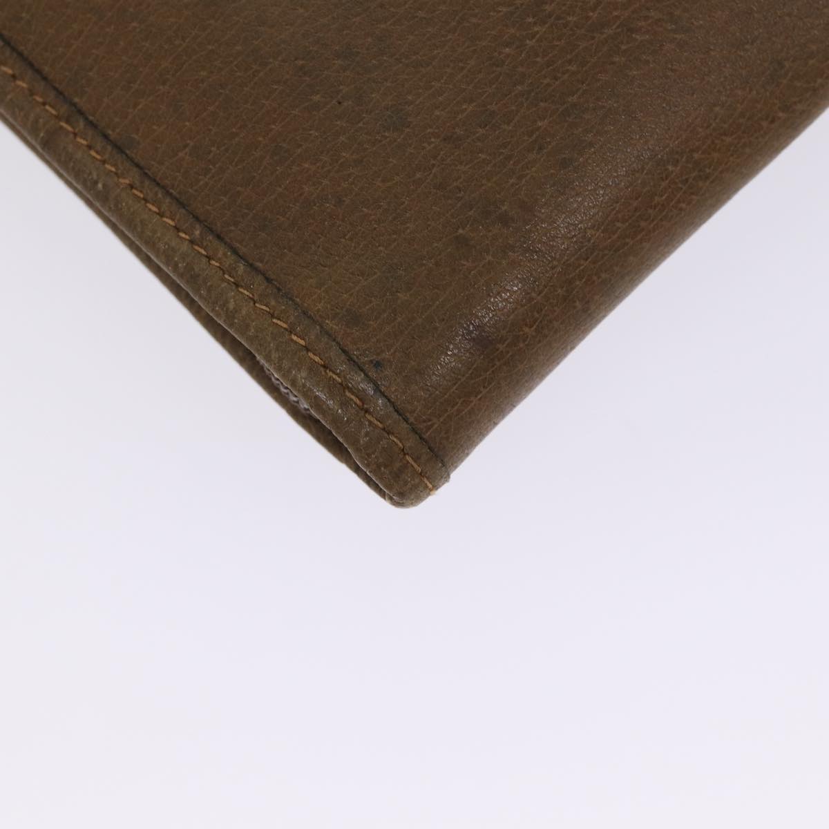 GUCCI Document Case Clutch Bag Leather Brown bs17356