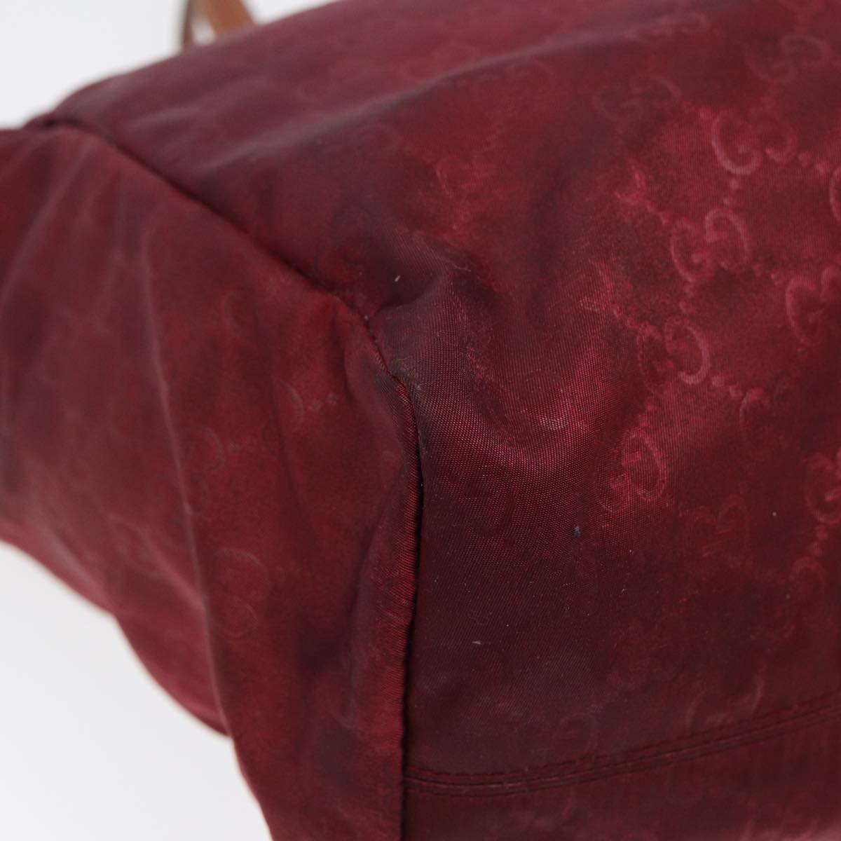 GUCCI GG Canvas Tote Bag Nylon Gold Red 282489 bs17371