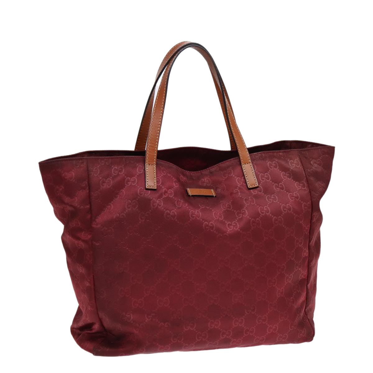 GUCCI GG Canvas Tote Bag Nylon Gold Red 282489 bs17371
