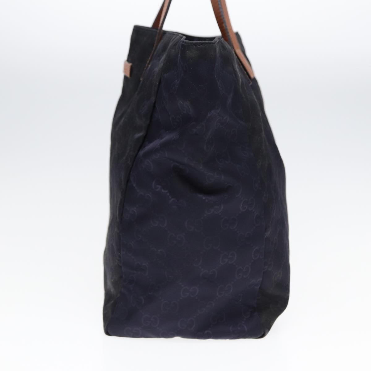 GUCCI GG Canvas Tote Bag Nylon Gold Navy 282439 bs17376