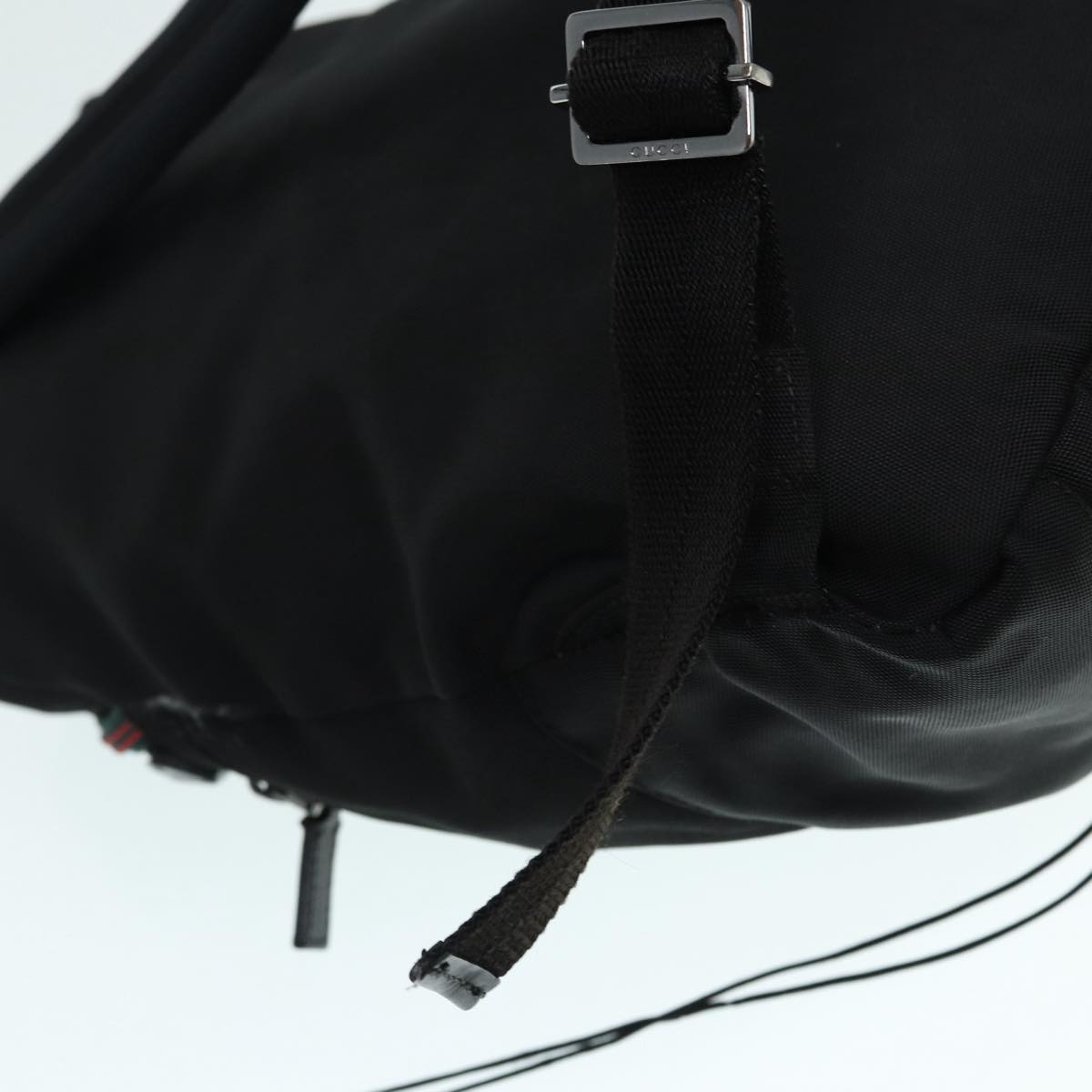 GUCCI Backpack Nylon Black Silver 122348 bs17393