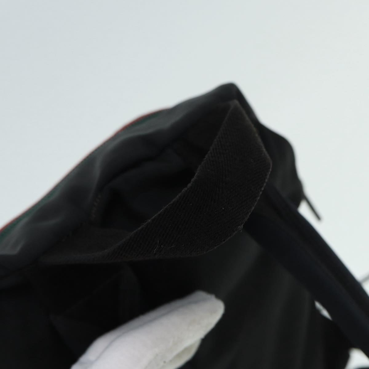 GUCCI Backpack Nylon Black Silver 122348 bs17393