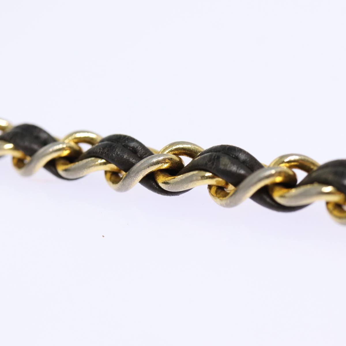 CHANEL Matelasse Chain Shoulder Bag Suede Black Gold CC bs17434