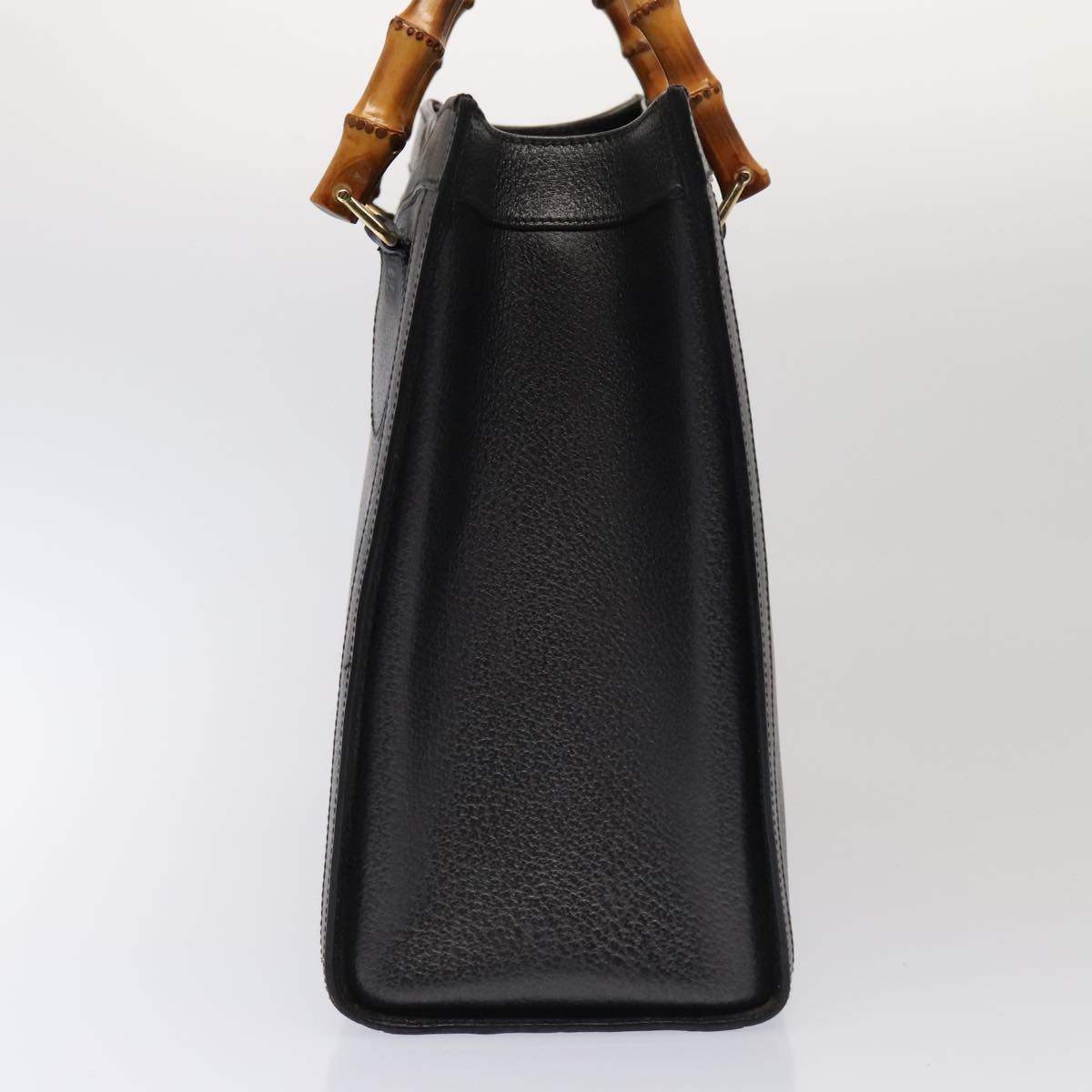 GUCCI Bamboo Hand Bag Leather Gray Gold 002 2853 0260 0 bs17436