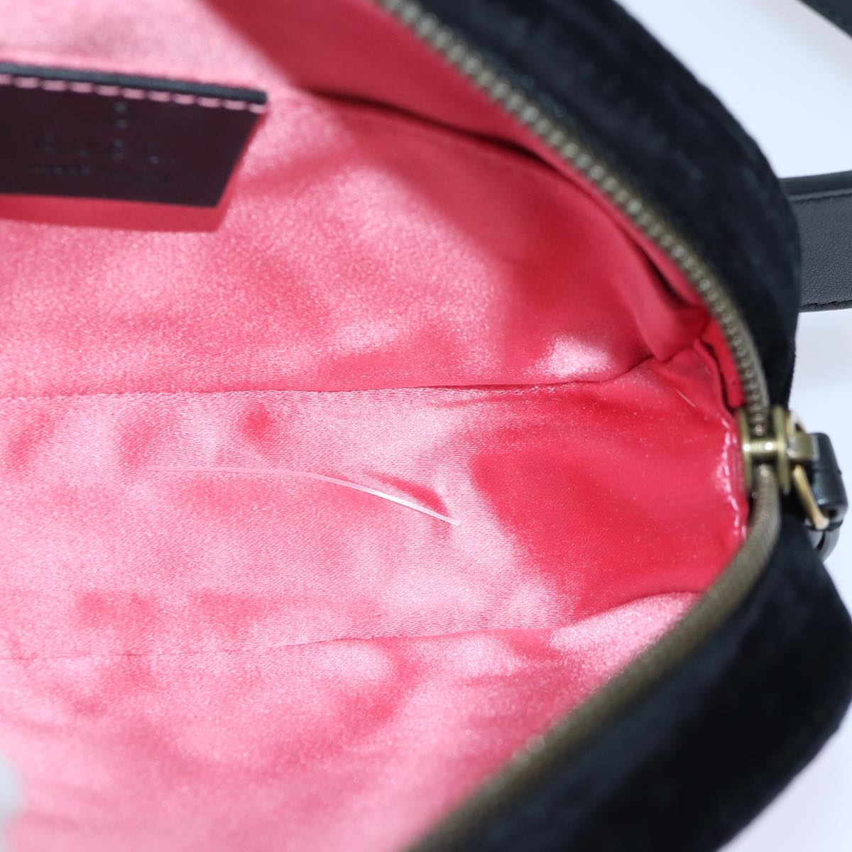 GUCCI Waist bag Velor Black Gold 476434 bs17475