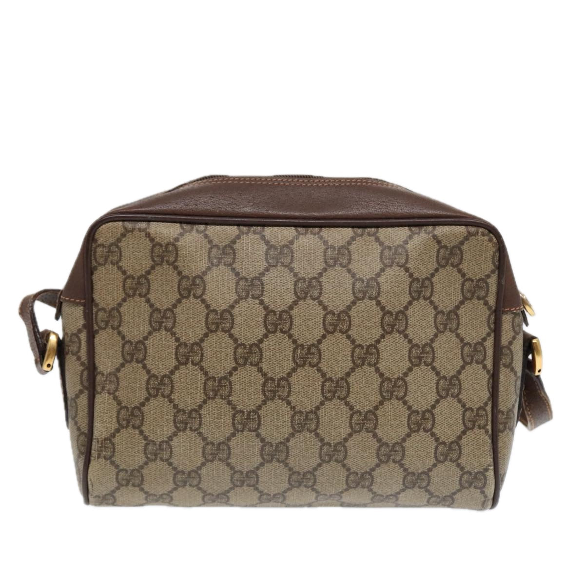 GUCCI GG Supreme Web Sherry Line Shoulder Bag PVC Beige 56 02 087 bs17476