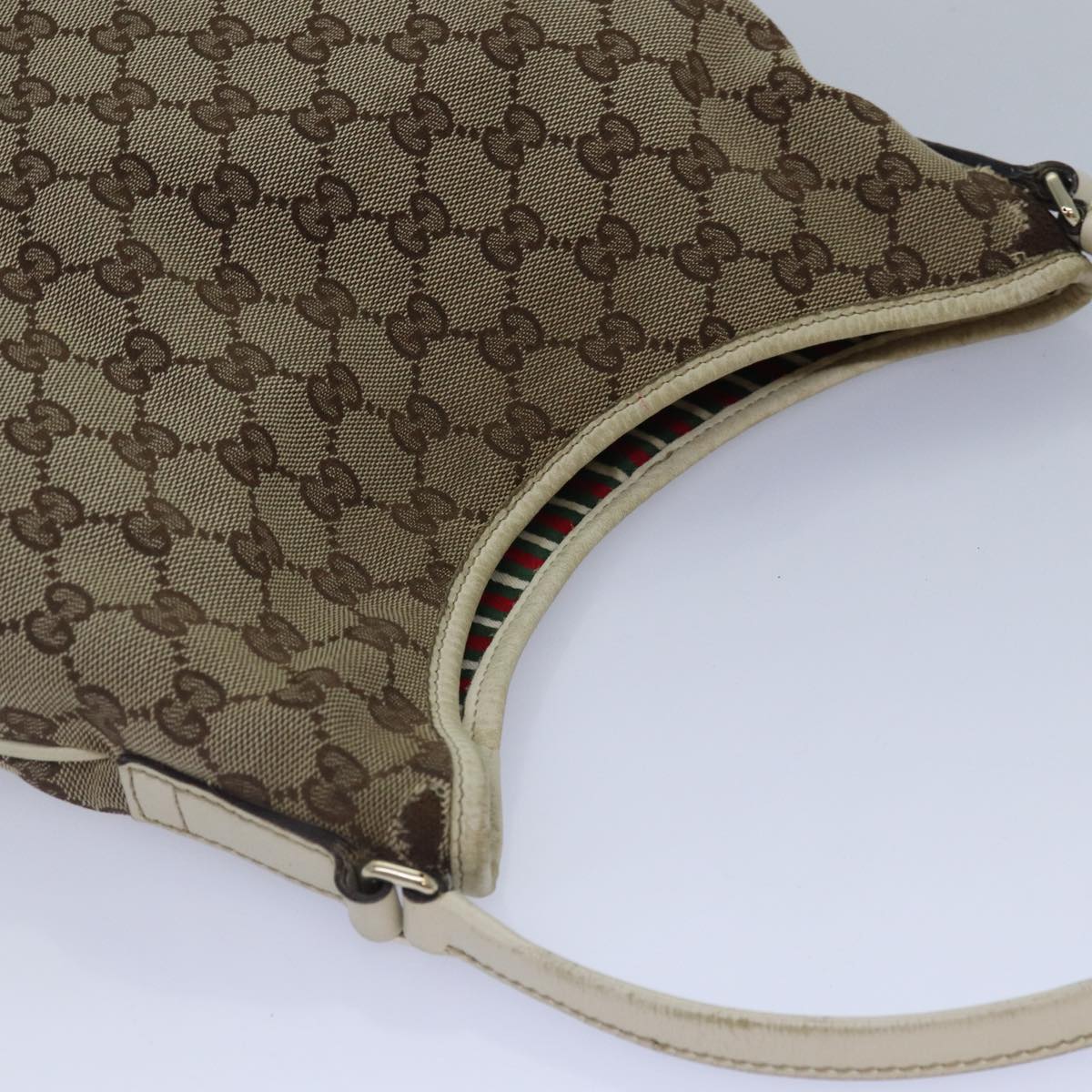 GUCCI GG Canvas Shoulder Bag Beige Gold 169947 bs17560