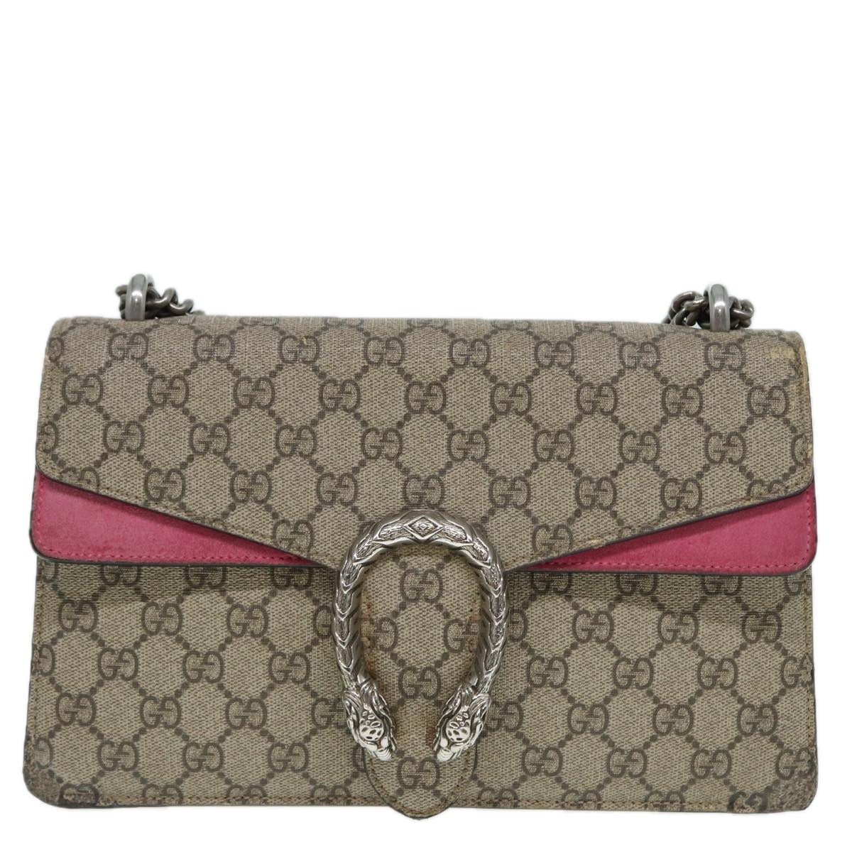 GUCCI GG Supreme Dionysus Chain Shoulder Bag PVC Beige 400249 bs17584