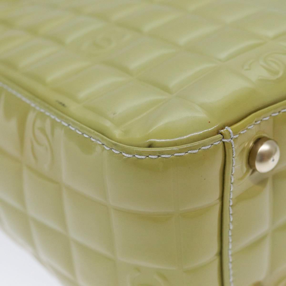 CHANEL Hand Bag Patent leather Yellow Gold CC bs17592