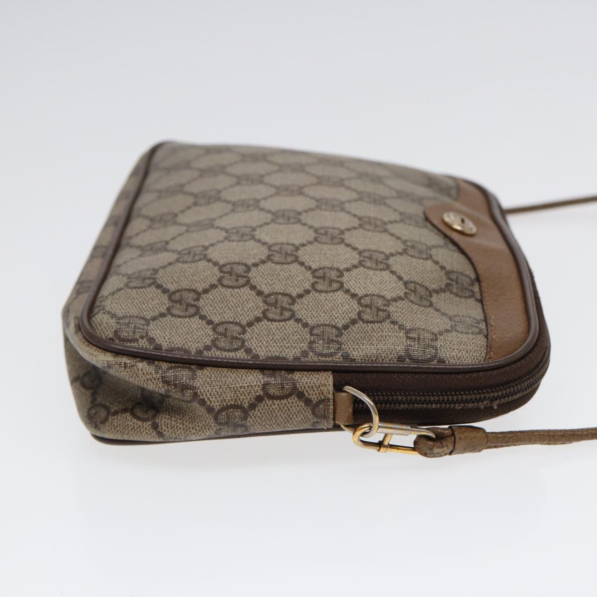 GUCCI GG Supreme Shoulder Bag PVC Leather Beige Gold 97 02 068 bs17607