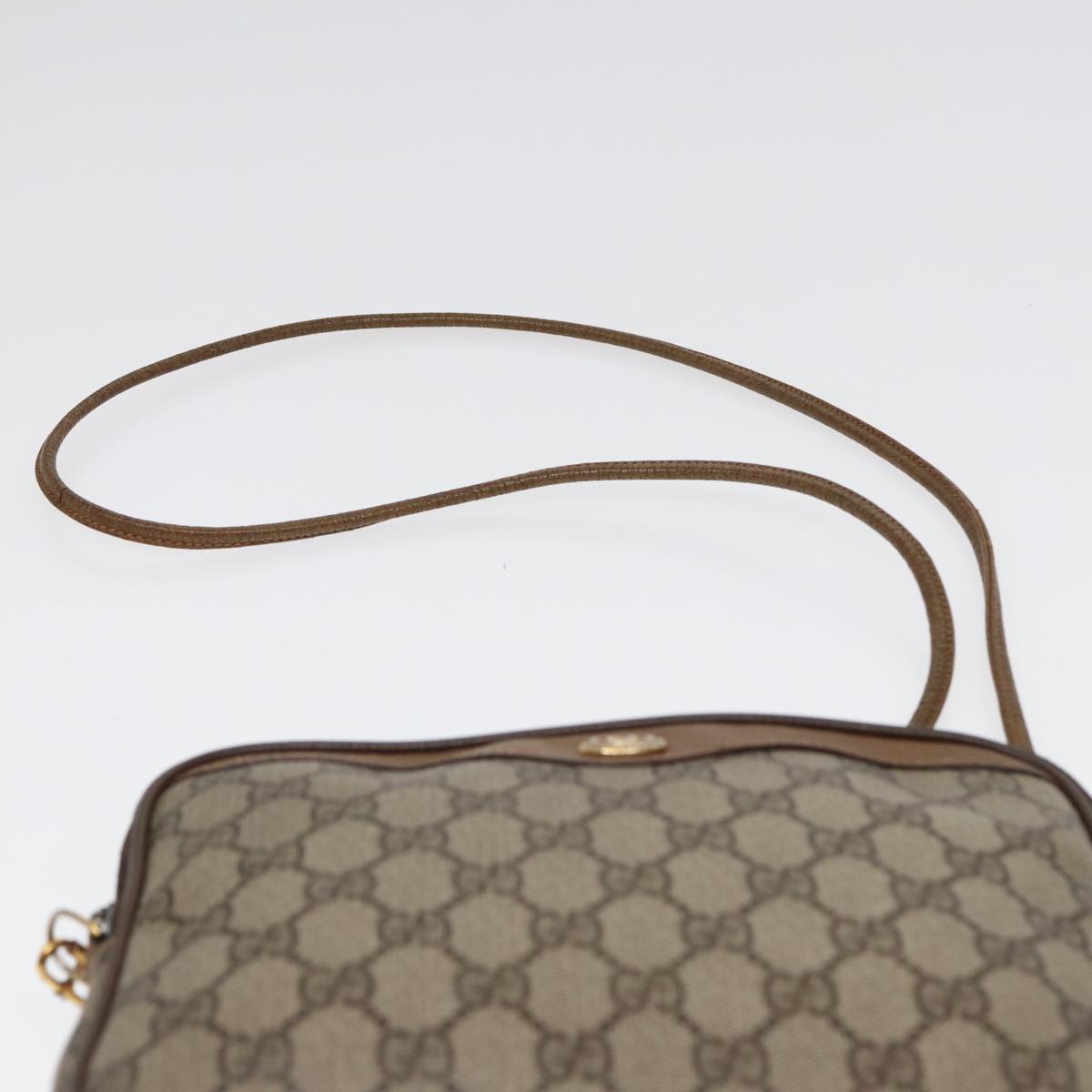GUCCI GG Supreme Shoulder Bag PVC Leather Beige Gold 97 02 068 bs17607