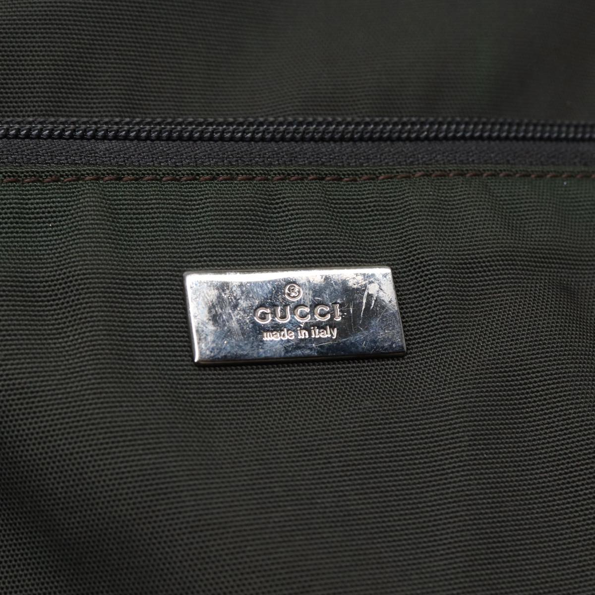 GUCCI Shoulder Bag Canvas Khaki Silver 019 0304 200047 bs17688