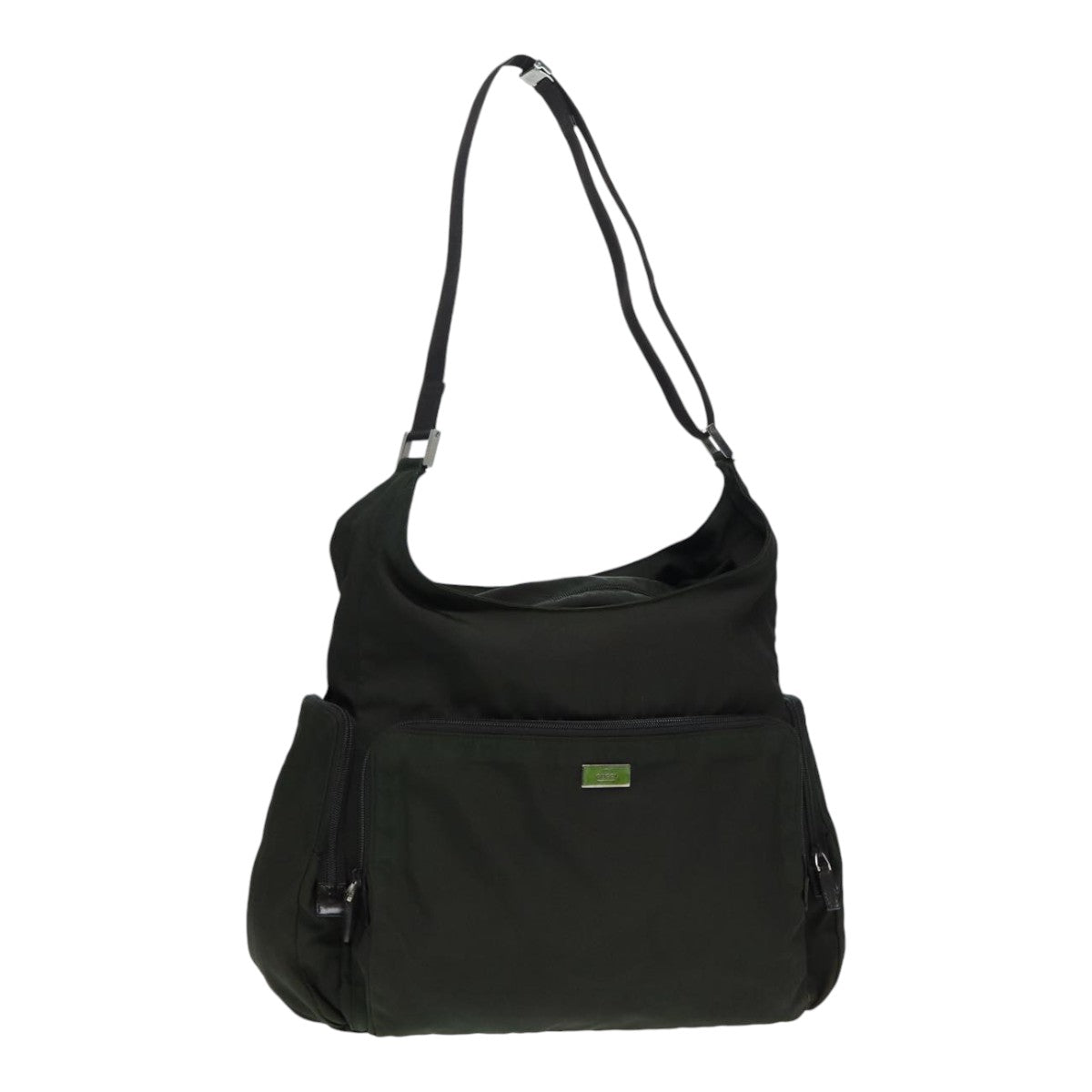 GUCCI Shoulder Bag Canvas Khaki Silver 019 0304 200047 bs17688