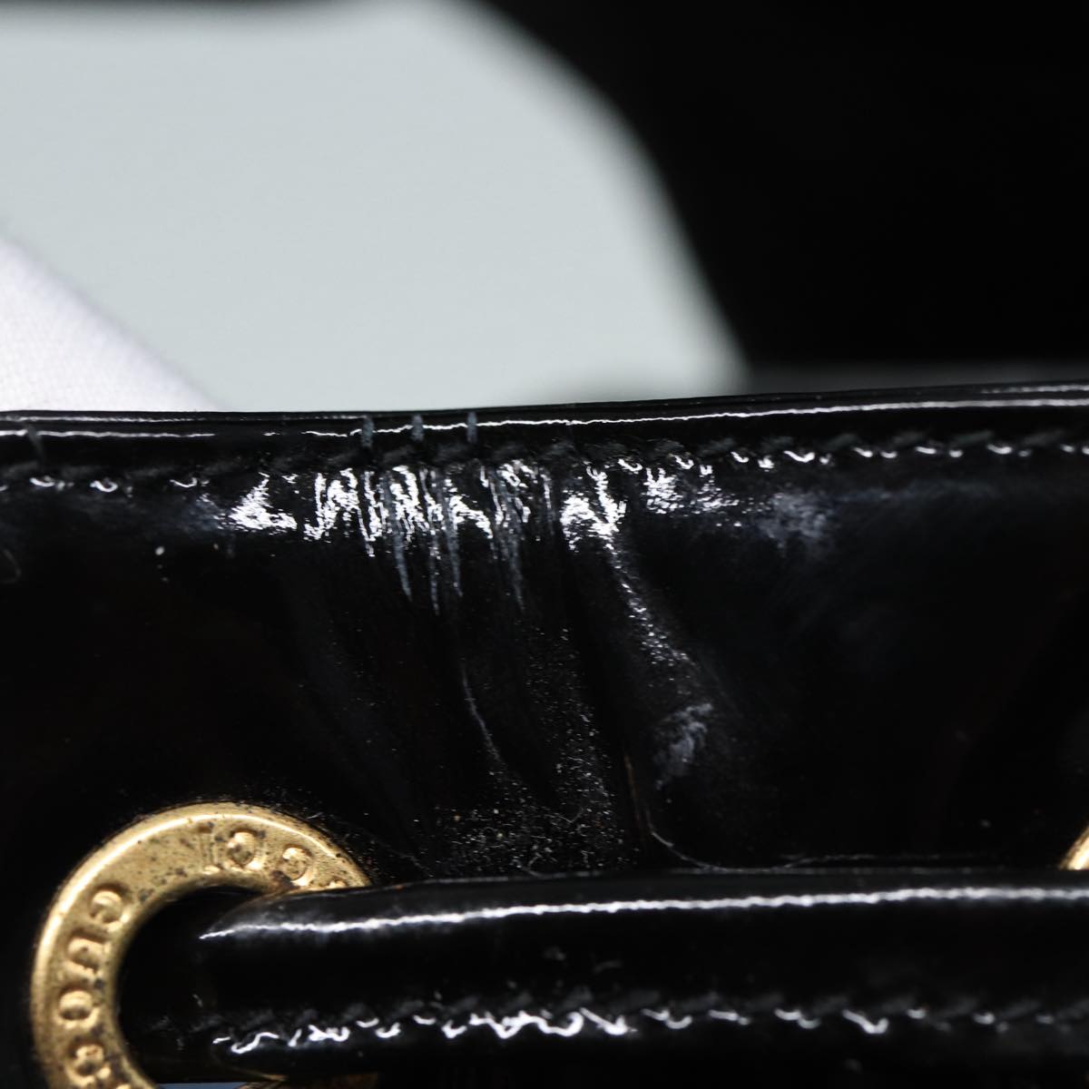 GUCCI Bamboo Backpack Enamel Black Gold 003 3444 0030 bs17710