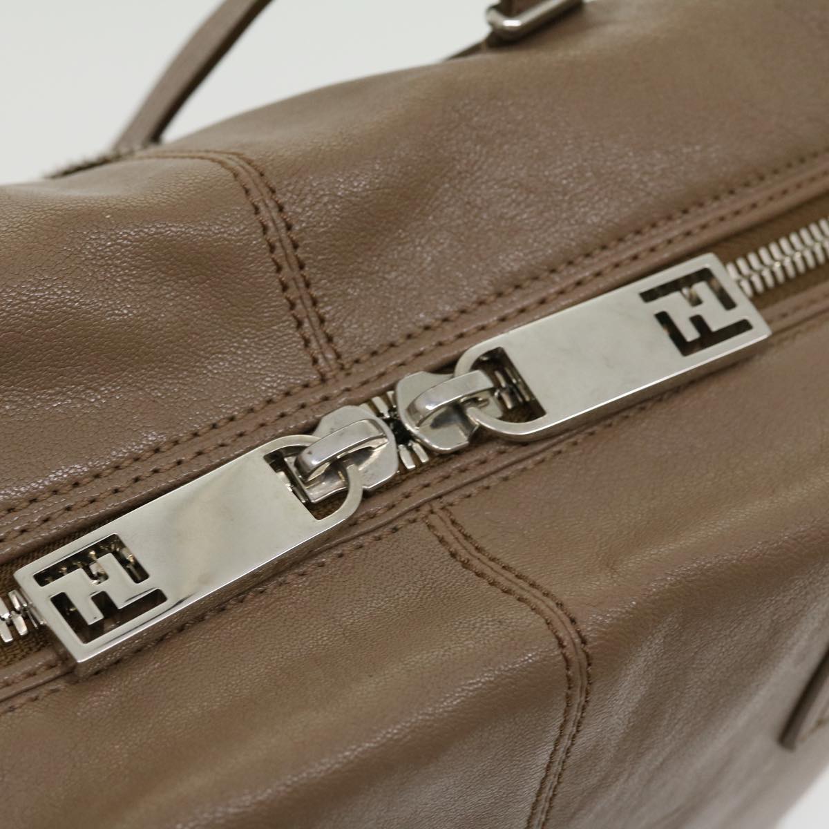 FENDI Tote Bag Leather Gray bs1776