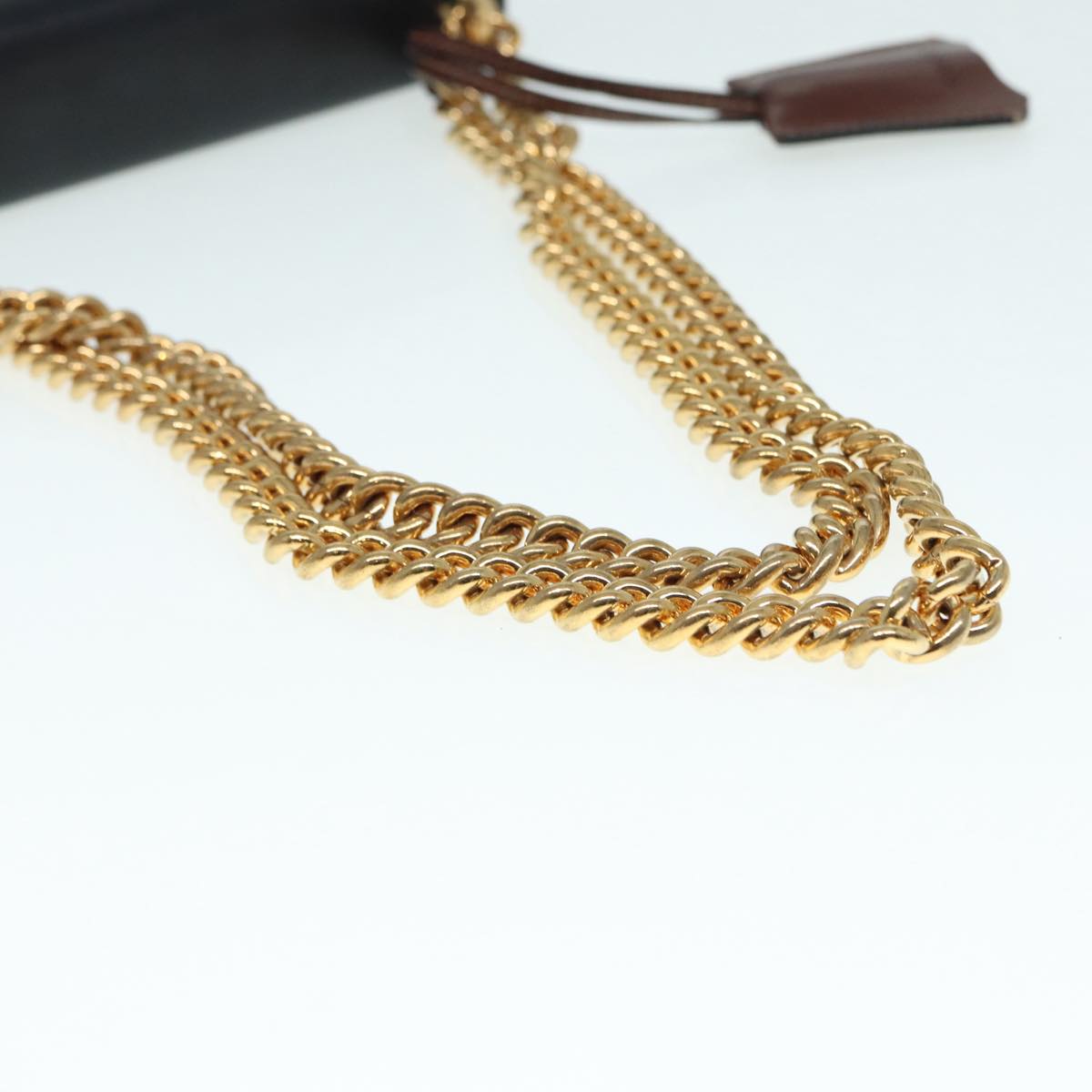 GUCCI GG Supreme Chain Shoulder Bag PVC Beige Gold 409487 bs17798
