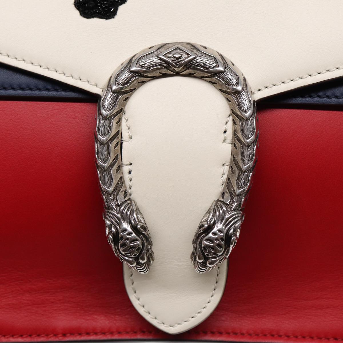 GUCCI Chain Dionysus Panther Shoulder Bag Leather Multicolor 403348 bs17863