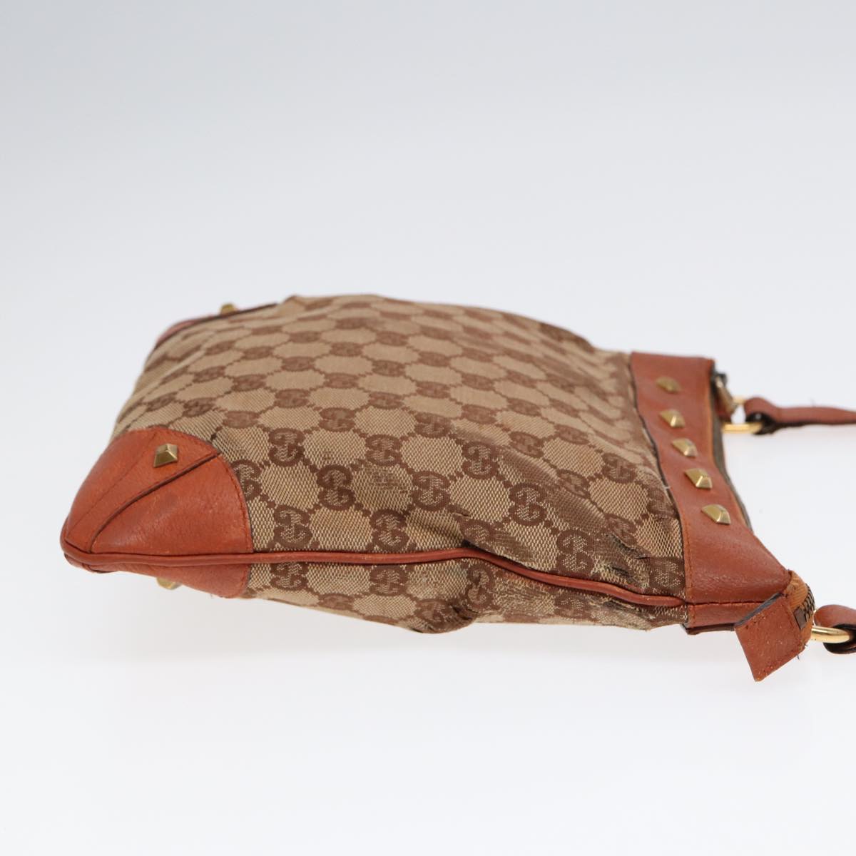 GUCCI GG Canvas Shoulder Bag Beige Gold 120893 bs17865