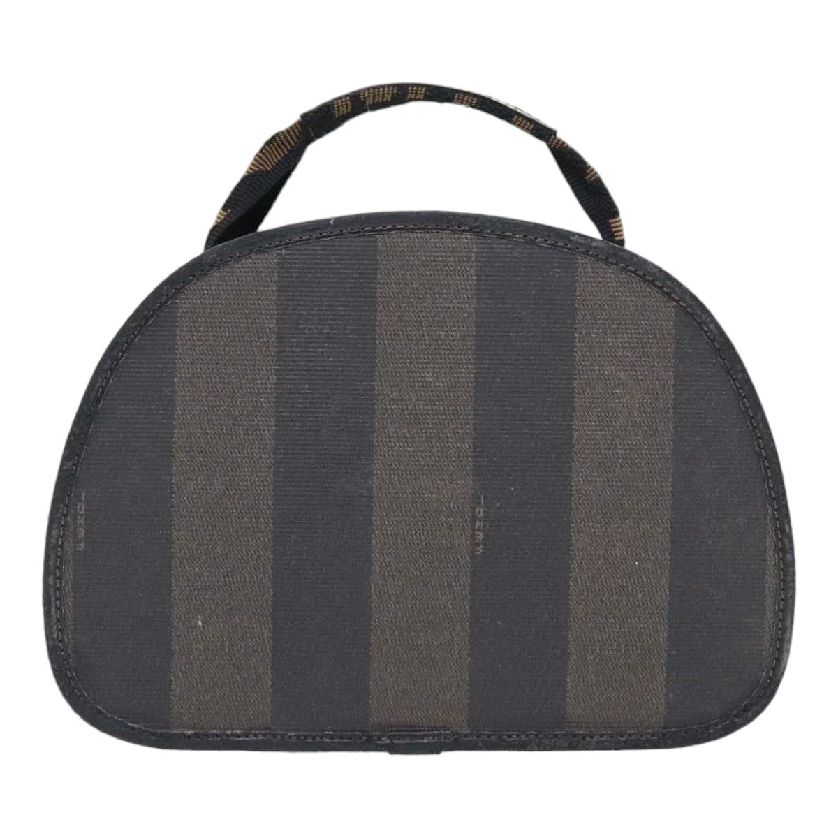FENDI Pecan Canvas Hand Bag Brown Black gold bs17879