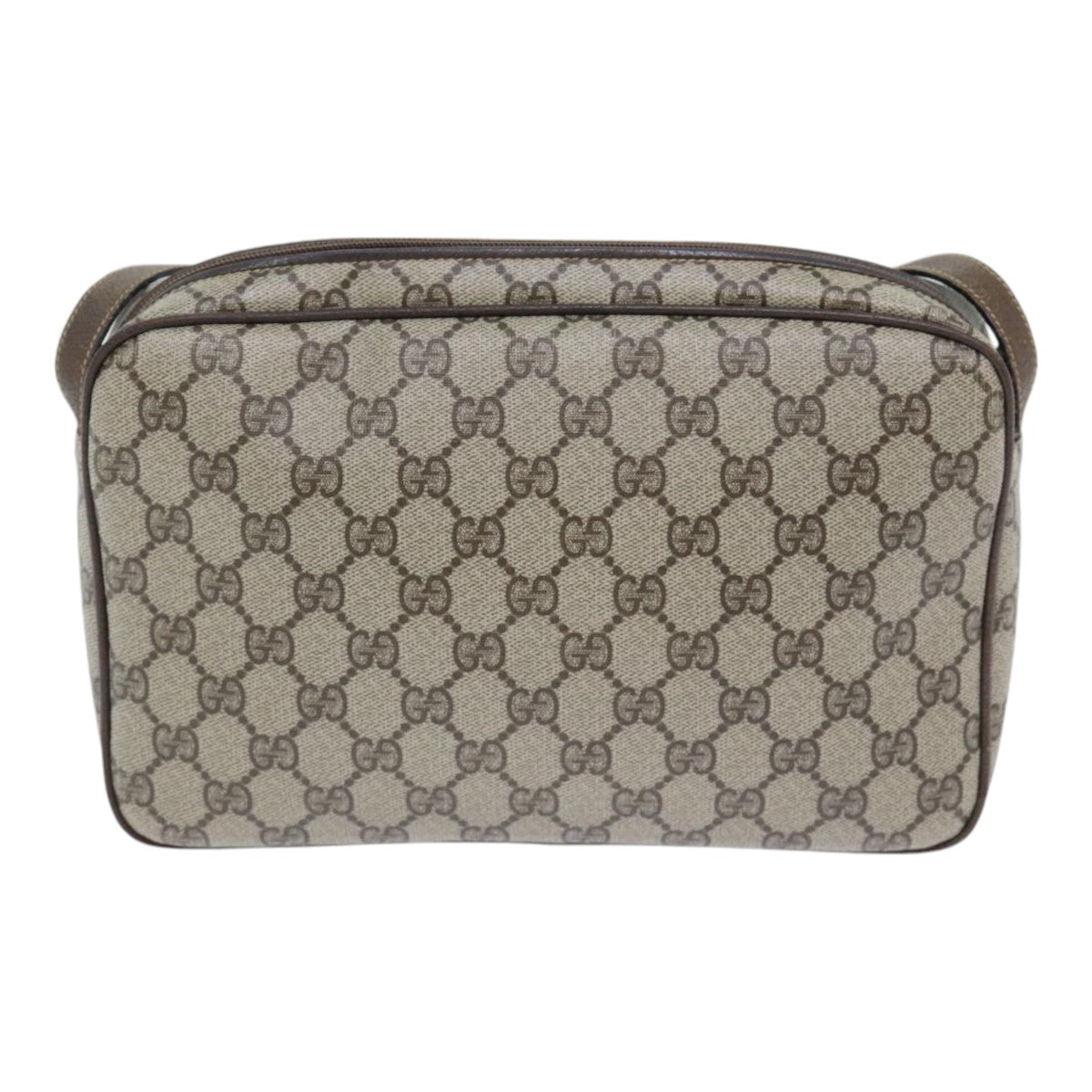 GUCCI GG Supreme Shoulder Bag PVC Leather Beige 001 115 0117 bs17951