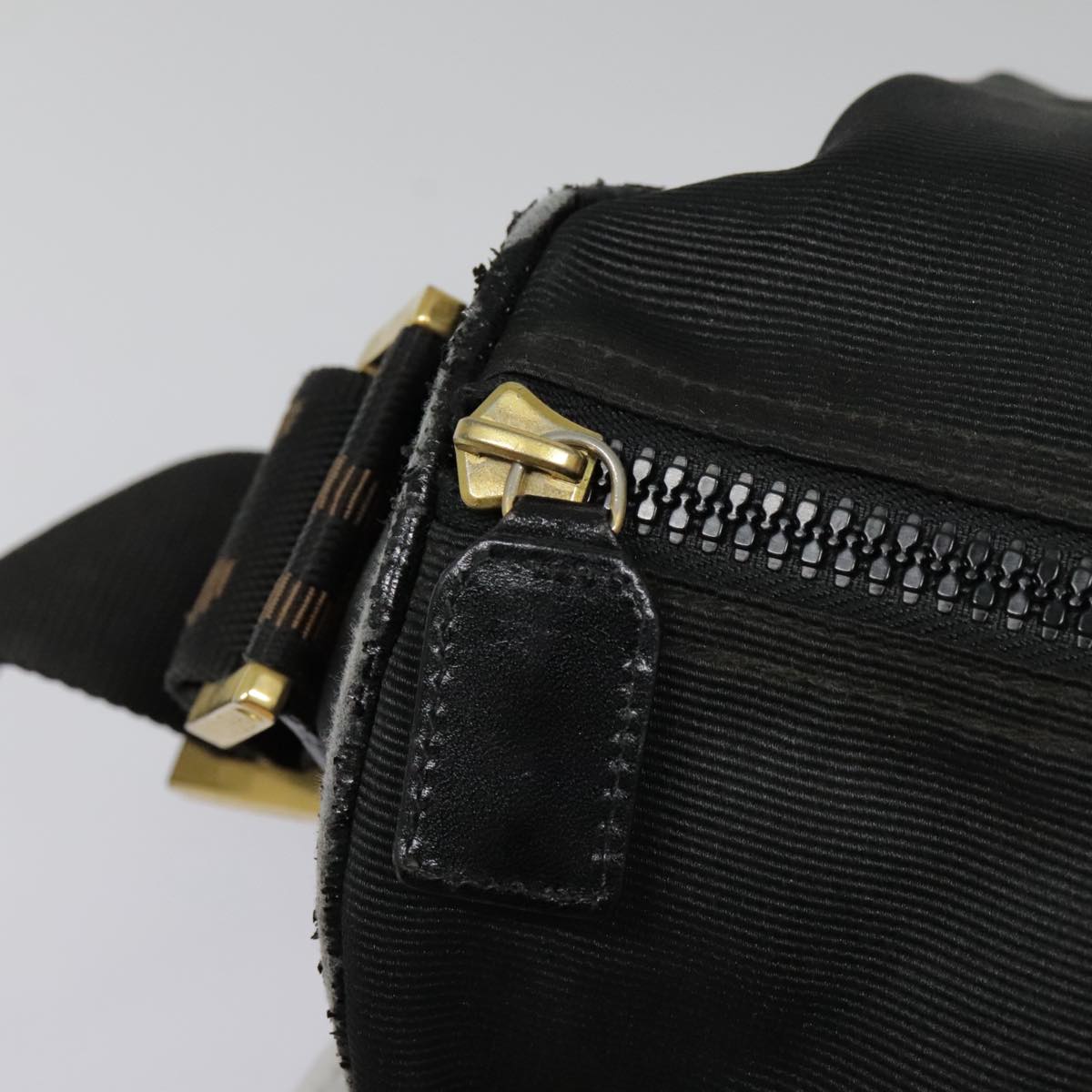 FENDI Boston Bag Nylon 2way Black Gold bs18016