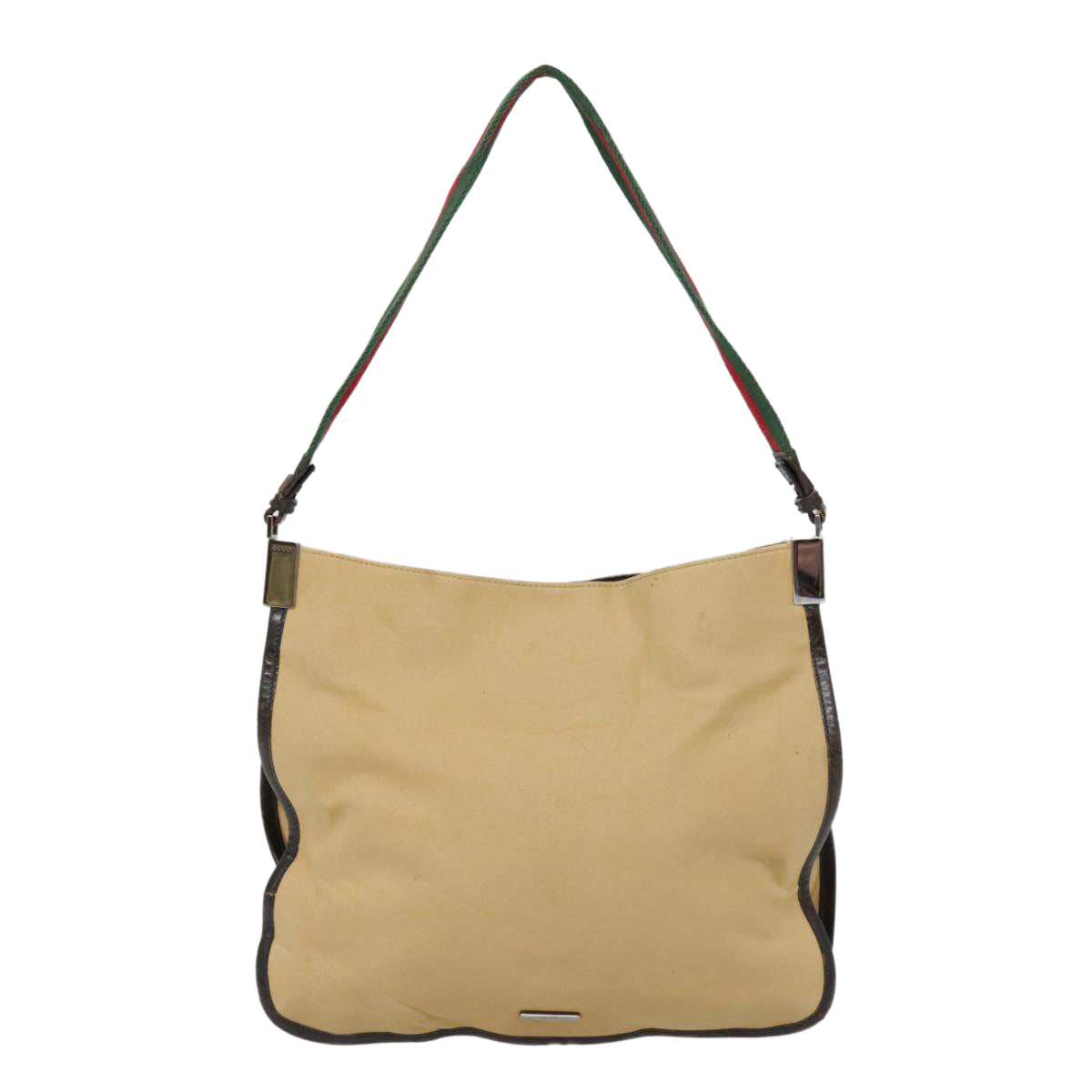 GUCCI Web Sherry Line Shoulder Bag Canvas Beige Green Red bs18112