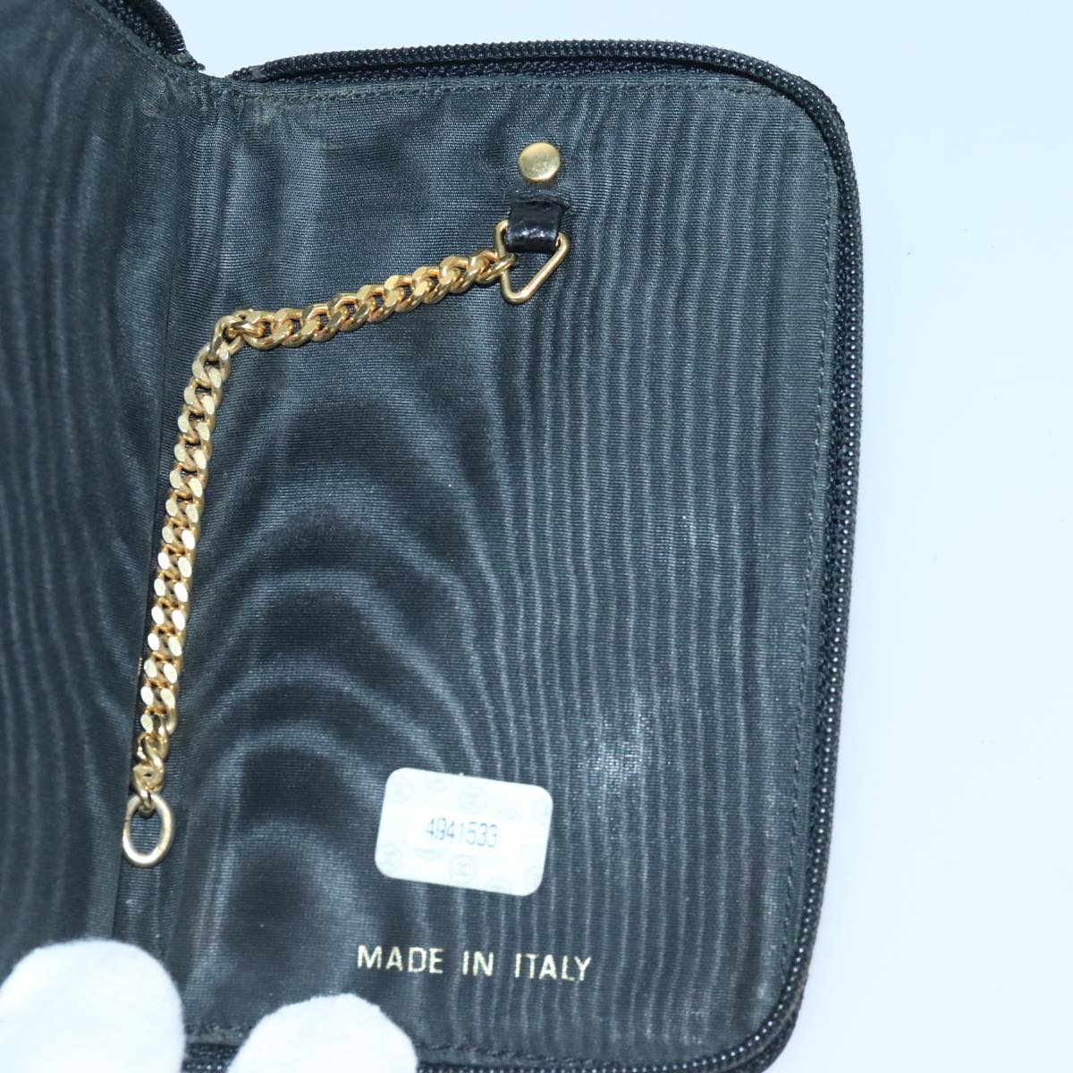 CHANEL Key Case Caviar Skin Black Gold CC bs18348