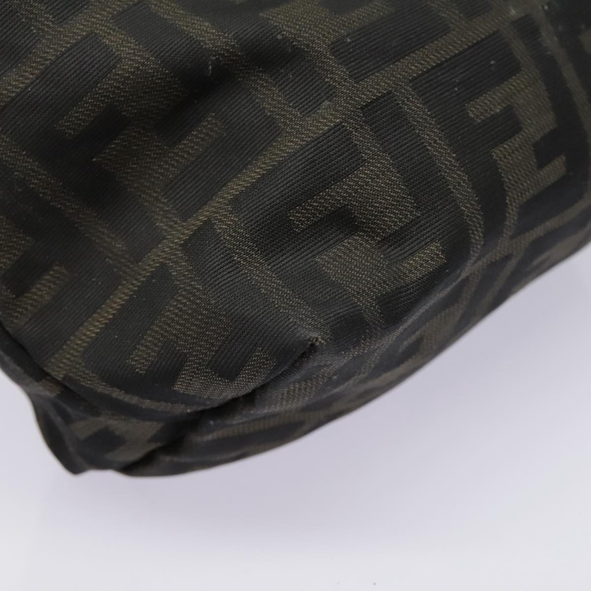 FENDI Zucca Canvas Hand Bag Brown Black bs18438