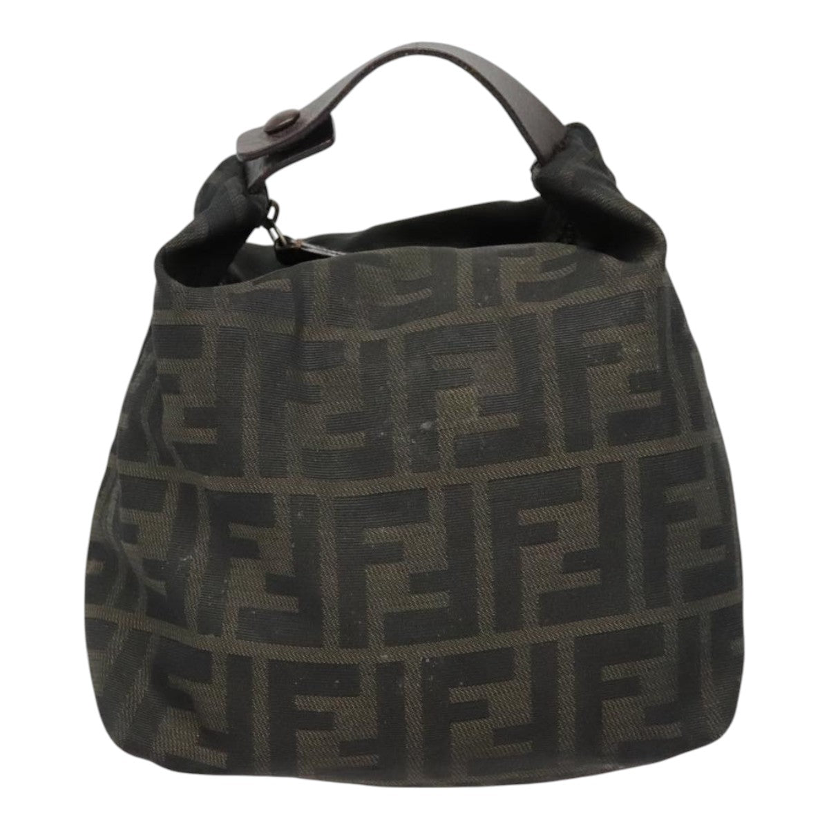 FENDI Zucca Canvas Hand Bag Brown Black bs18438