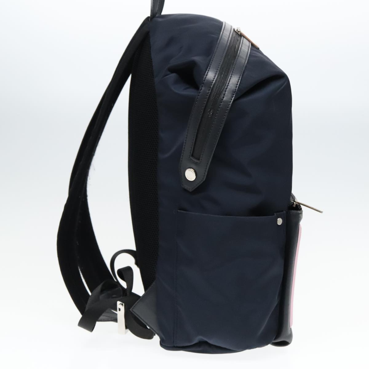FENDI Backpack Nylon Navy Silver bs18443