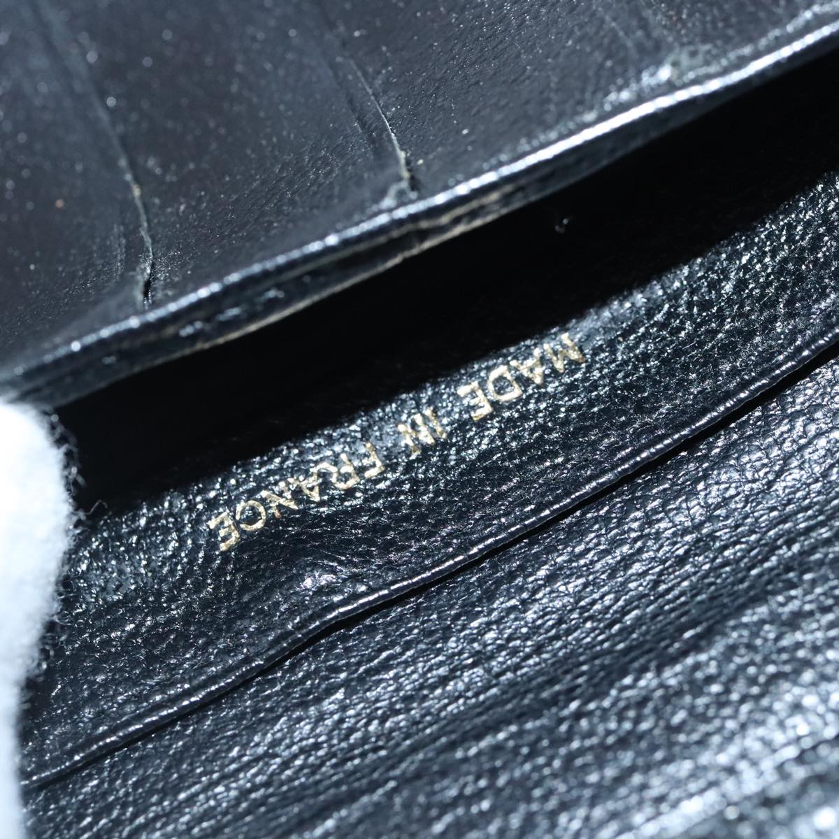 CHANEL COCO Mark Wallet Leather Black Gold CC bs18721