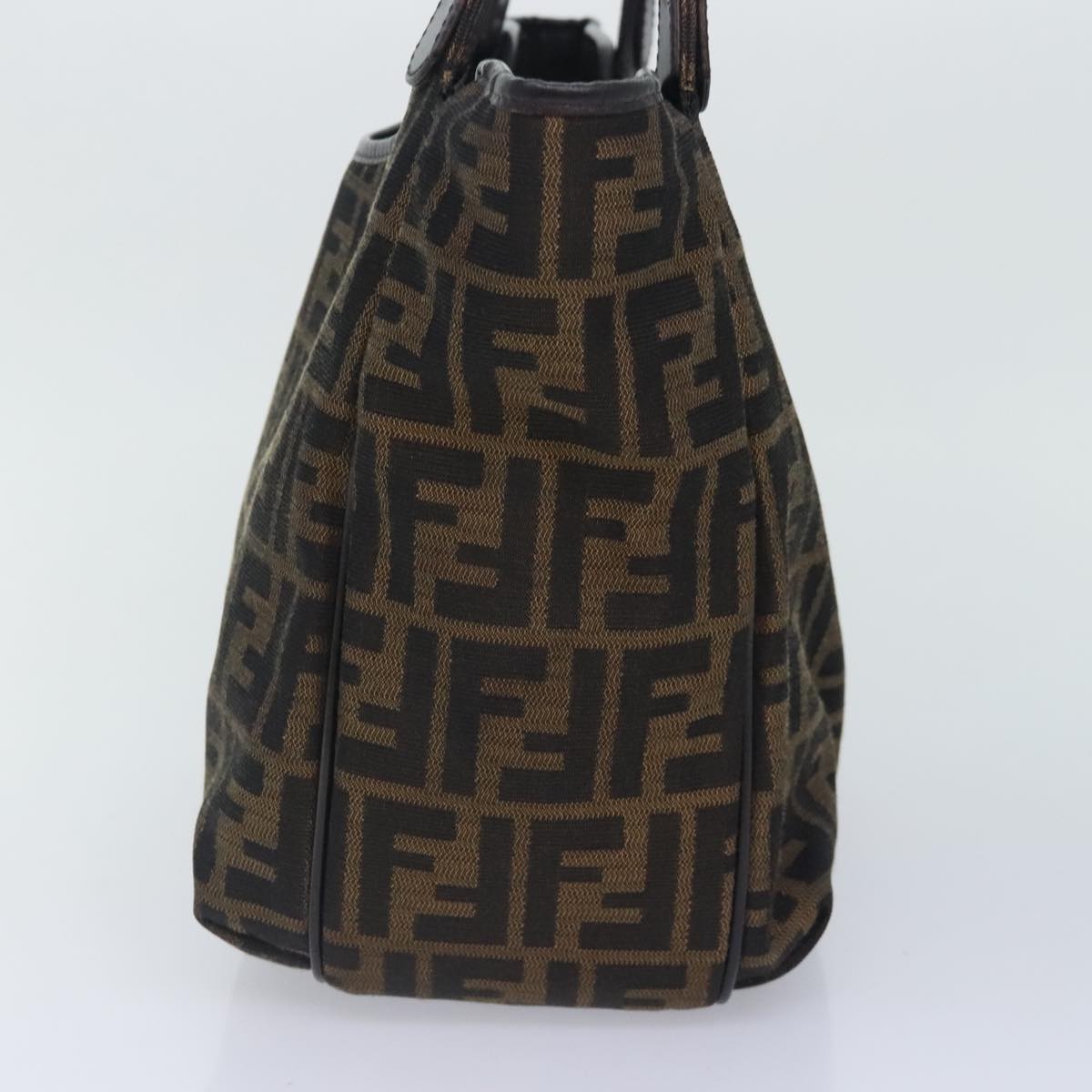 FENDI Zucca Canvas Tote Bag Brown Black gold bs18837