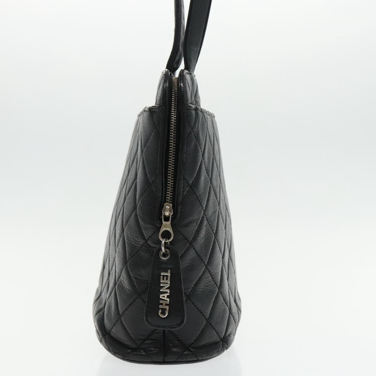 CHANEL Matelasse Tote Bag Caviar Skin Black CC bs18884