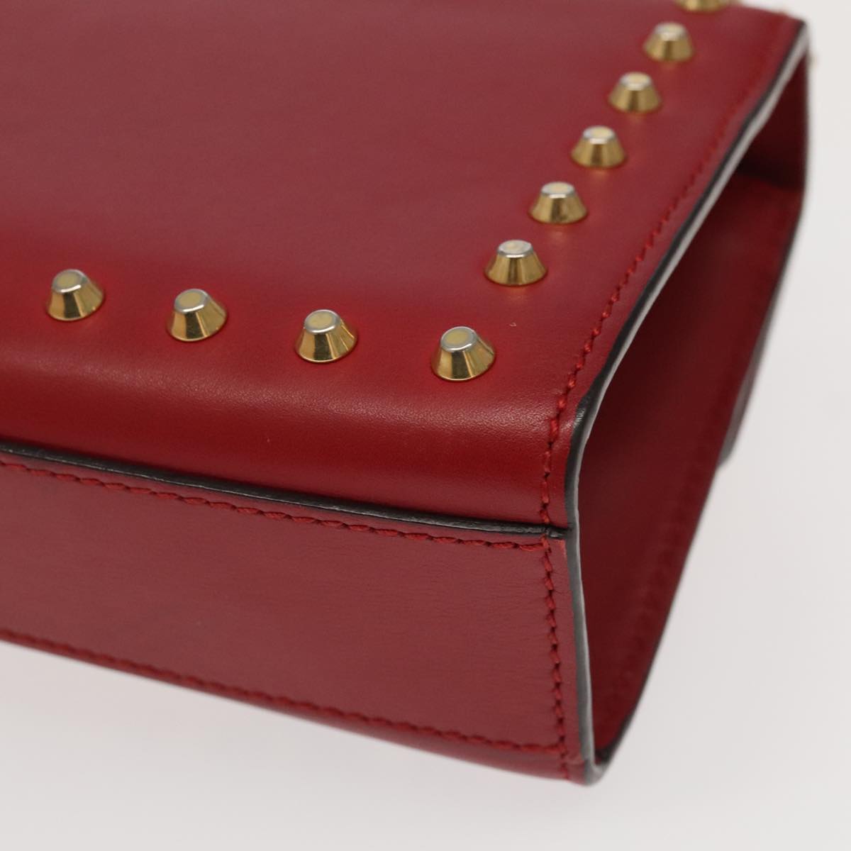 GUCCI Padlock Chain Shoulder Bag Leather Red Gold 432182 bs18902A