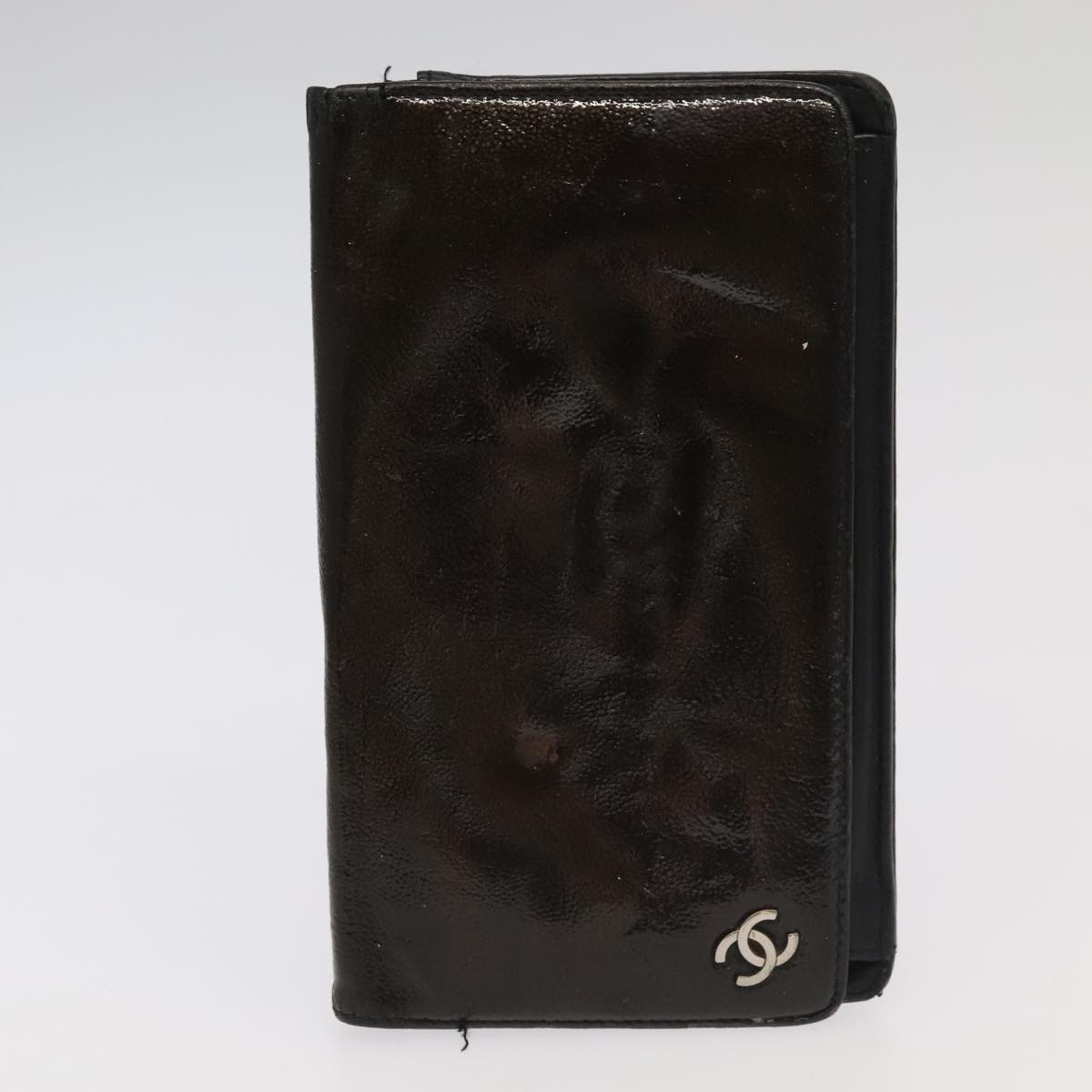 CHANEL Wallet Leather 3Set Black Beige CC bs18941