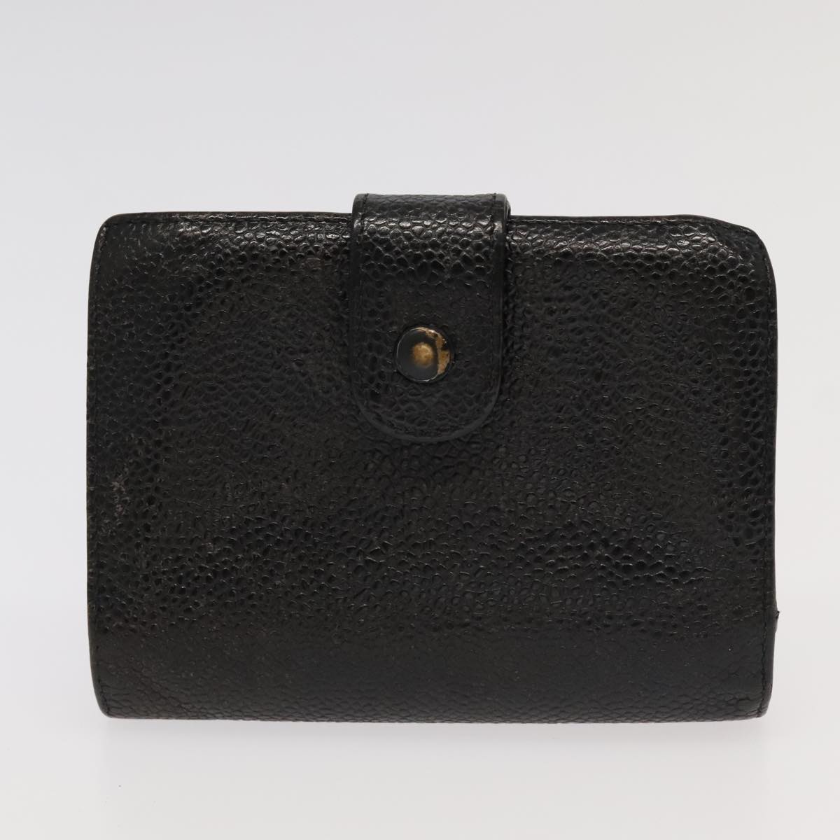 CHANEL Wallet Leather 3Set Black Beige CC bs18941