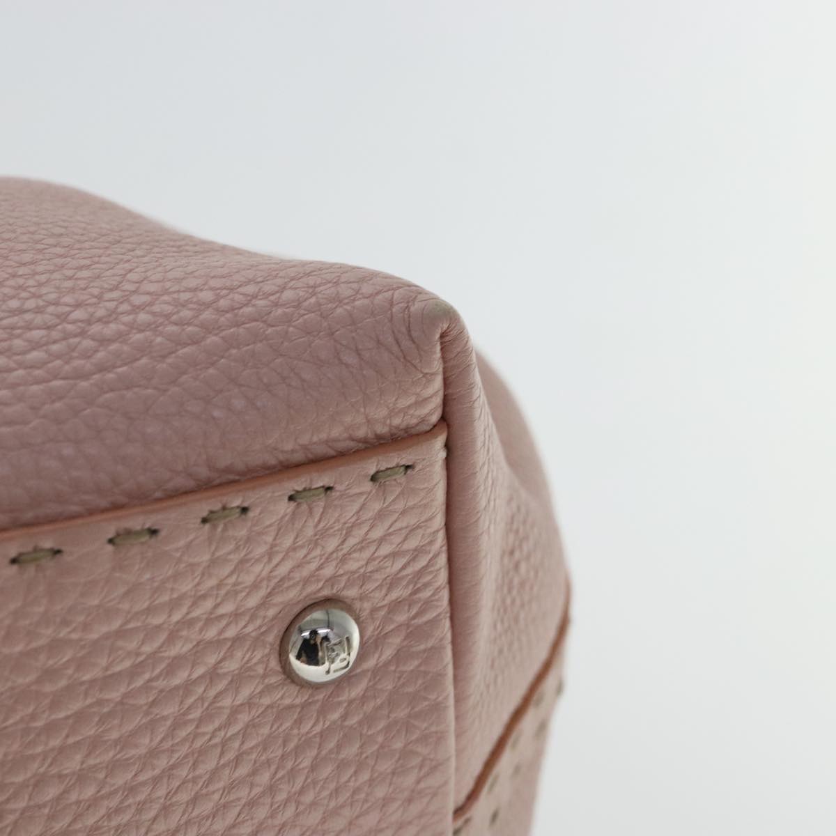 FENDI Celeria Hand Bag Leather Pink Silver bs19021