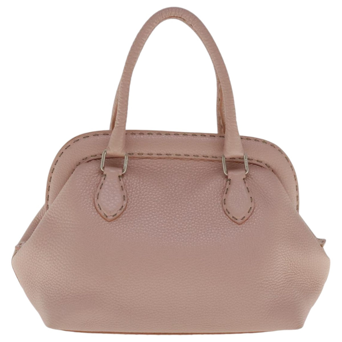 FENDI Celeria Hand Bag Leather Pink Silver bs19021