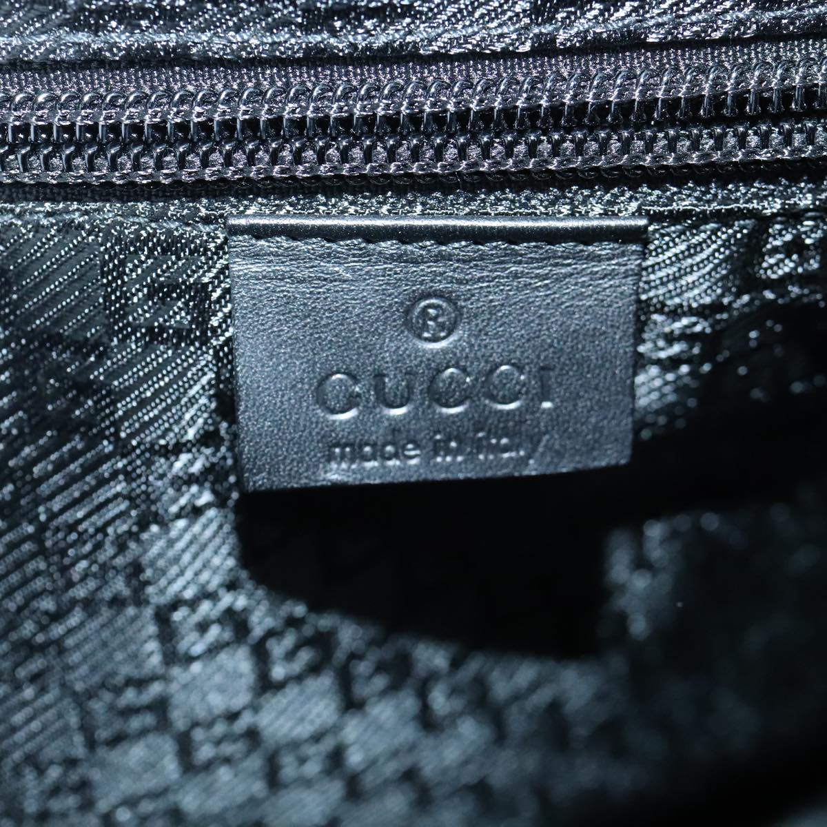 GUCCI Shoulder Bag Canvas Black Silver bs19043
